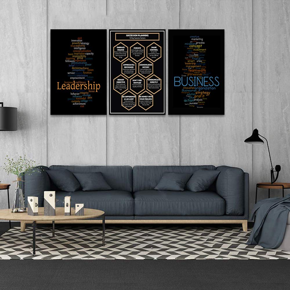 Large Inspirational Wall Art Canvas Prints - Positive Quotes & Success Entrepreneur Artwork for Men (24