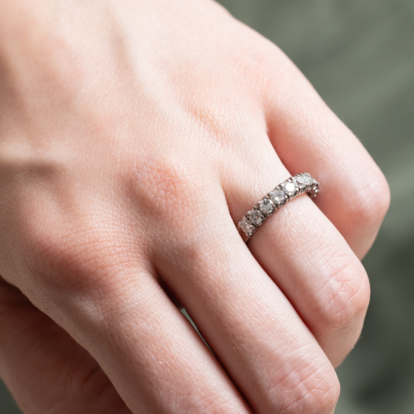 Semi Eternity Diamond Wedding Band Ring - 0.83ctw Round Cut Diamond Ring for Women - Size 5.75 - Perfect for Anniversary, Engagement, or Bridal Jewelry Gift
