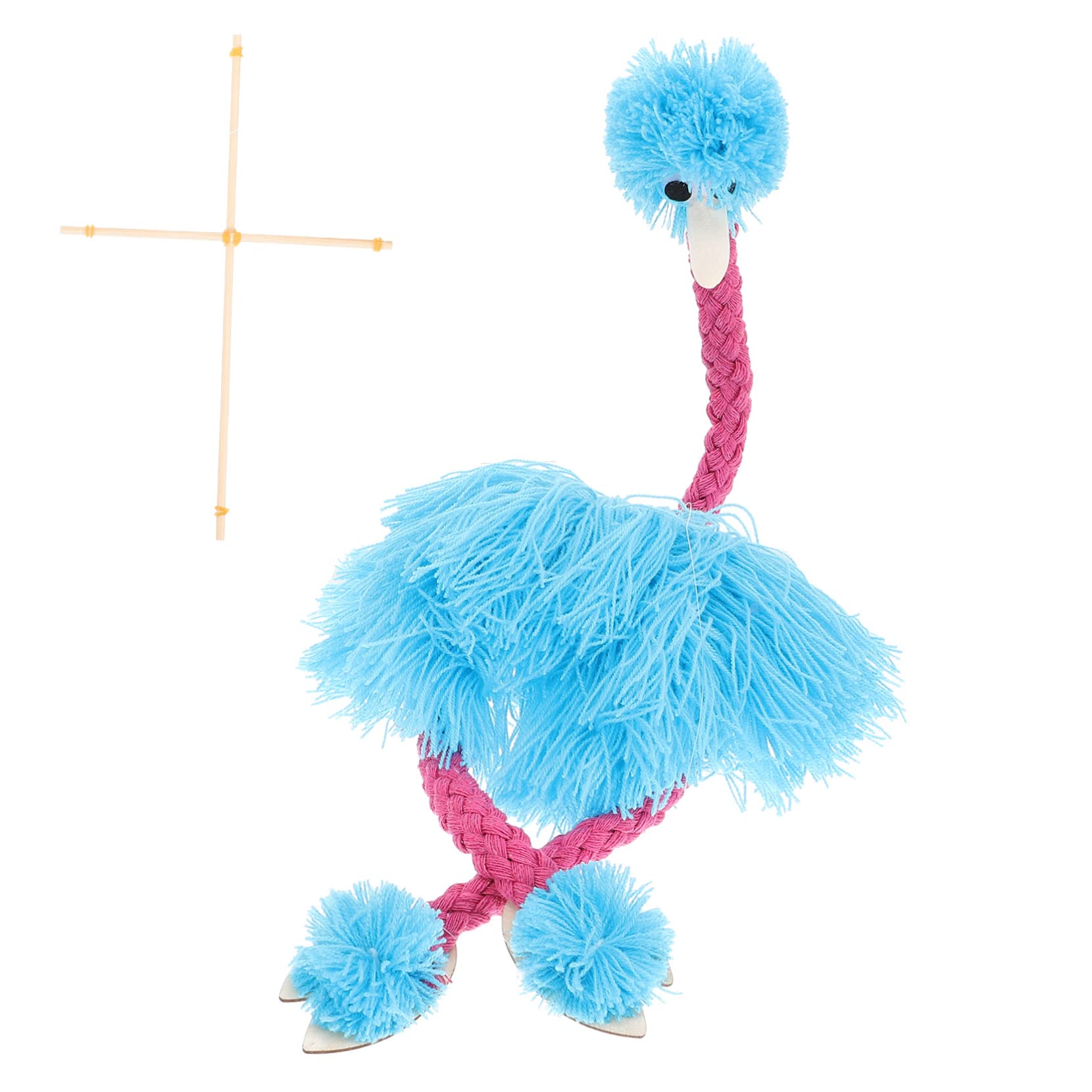 VICASKY 5-Piece Wooden Ostrich Hand Puppet Set - Educational Animal Puppet Toys for Kids, Bird & Animal Finger Puppets for Storytelling & Role Play - Perfect for Classroom, Preschool & Family Playtime