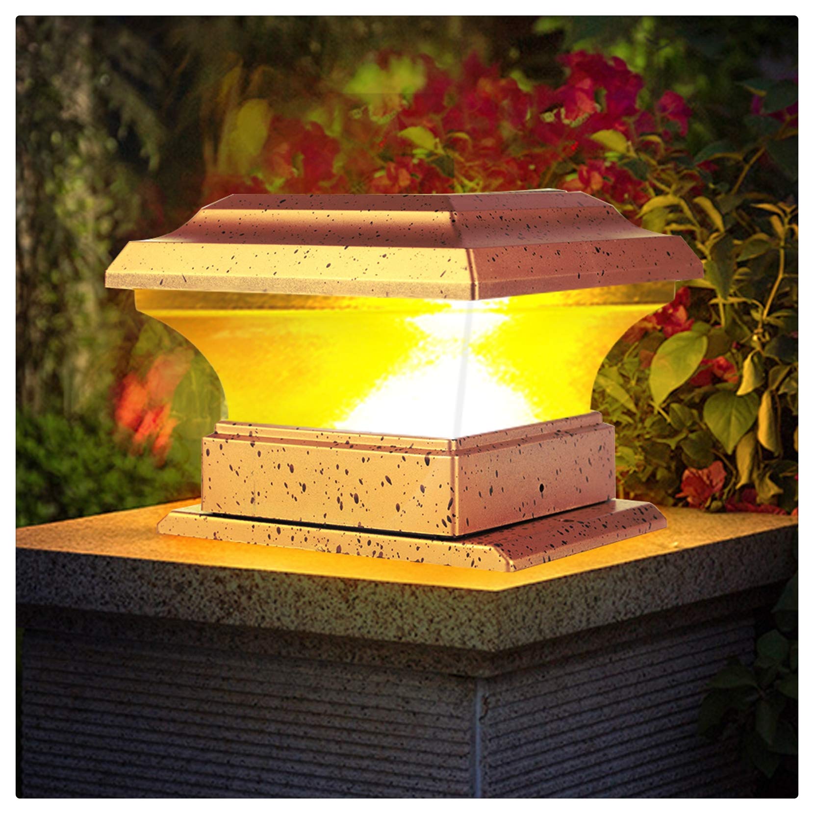 Solar Powered Outdoor Post Lights - Waterproof Garden Fence Lighting for Courtyard, Porch, Balcony & Wall | Weather-Resistant Solar Lamp for Pathway, Driveway & Landscape Decoration