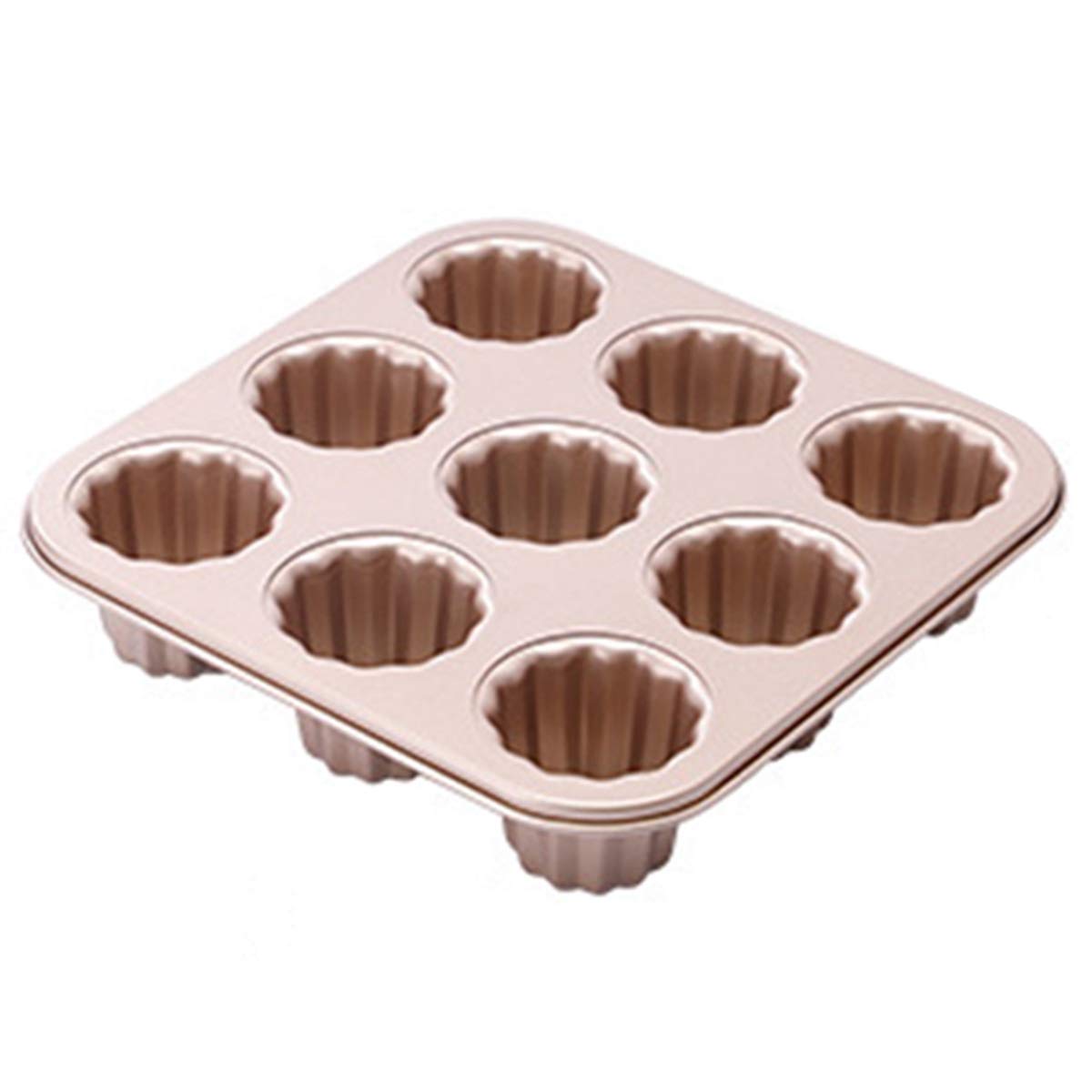 Non-Stick Canele Mold Cake Pan - 9-Cavity Professional Baking Tray for Cannele, Cupcakes, Biscuits & Pies | Perfect for Home Baking, DIY Cooking & Kitchen Gifts