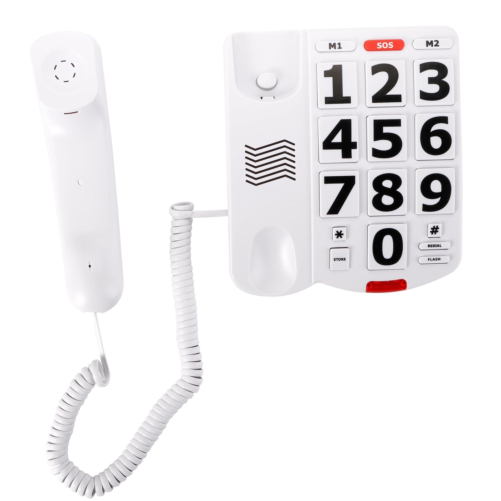 **Yopay Amplified Corded Desk Telephone with Large Buttons & Extra Loud Ringer - Easy-to-Read White Phone for Seniors & Elderly - Perfect for Home, Office, or Hearing Impaired Users**