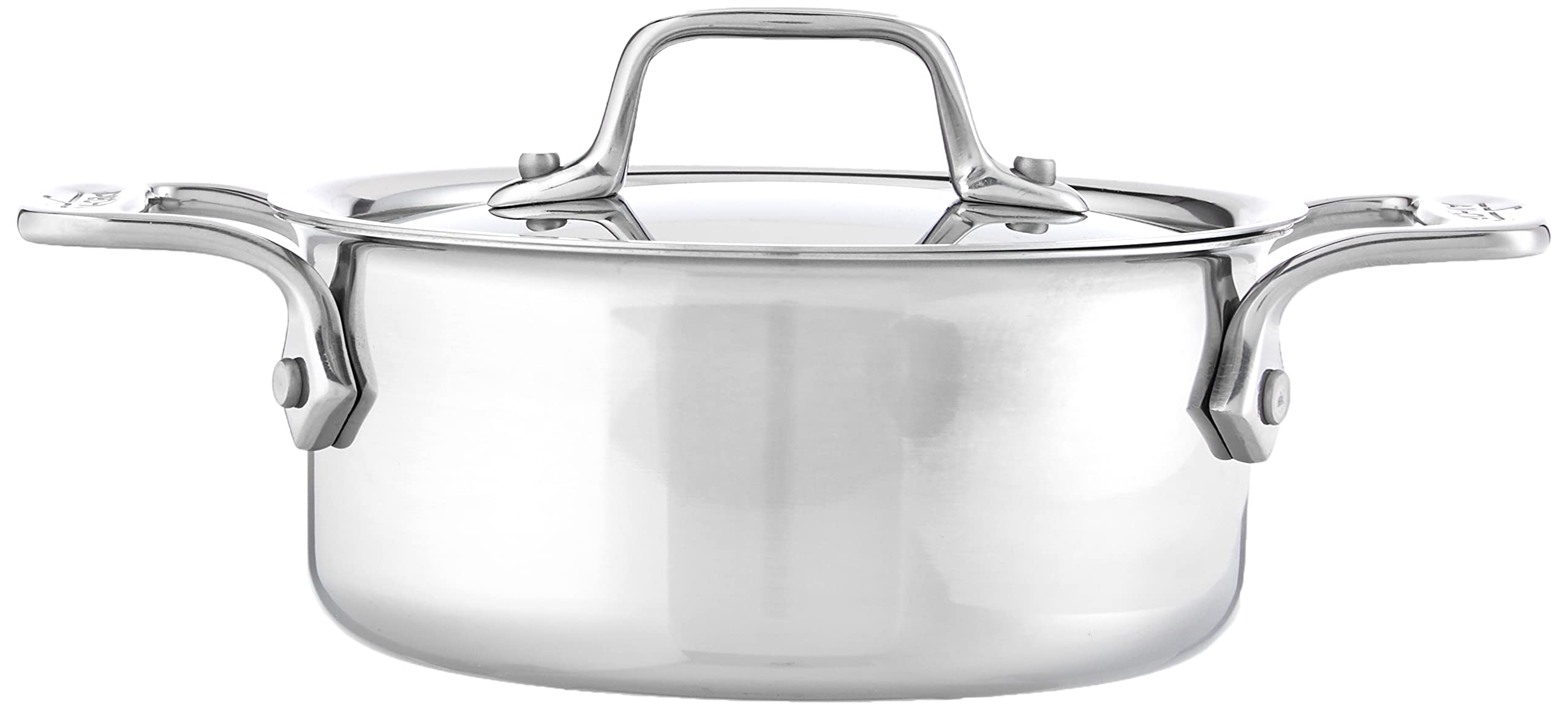 All-Clad Stainless Steel 2-Piece Ramekin Set with Lid - Oven & Broiler Safe Up to 600°F - Versatile Cookware for Baking, Soufflés & Meal Prep - Silver