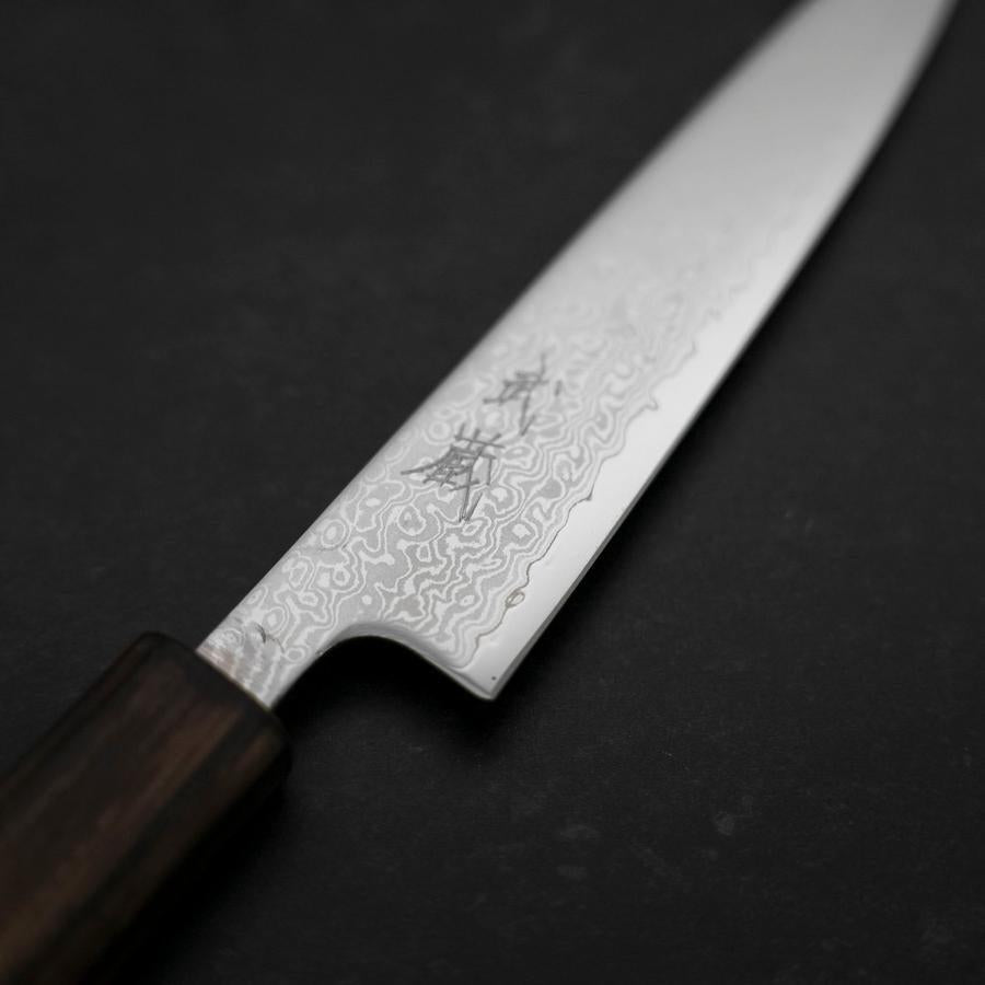 VG-10 Damascus Steel Petty Knife 140mm with Sumi Urushi Handle - Perfect for Slicing, Peeling & Precision Kitchen Tasks