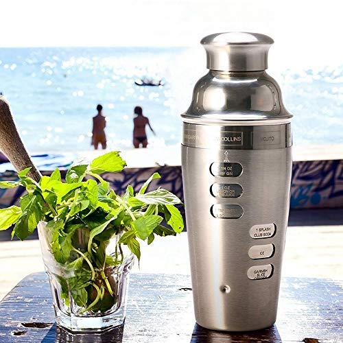 Premium 700ML Boston Cocktail Shaker Set with Built-in Strainer & Measuring Jigger - Professional Bartender Kit with Recipe Guide - Perfect for Home Bars, Parties & Mixology Enthusiasts