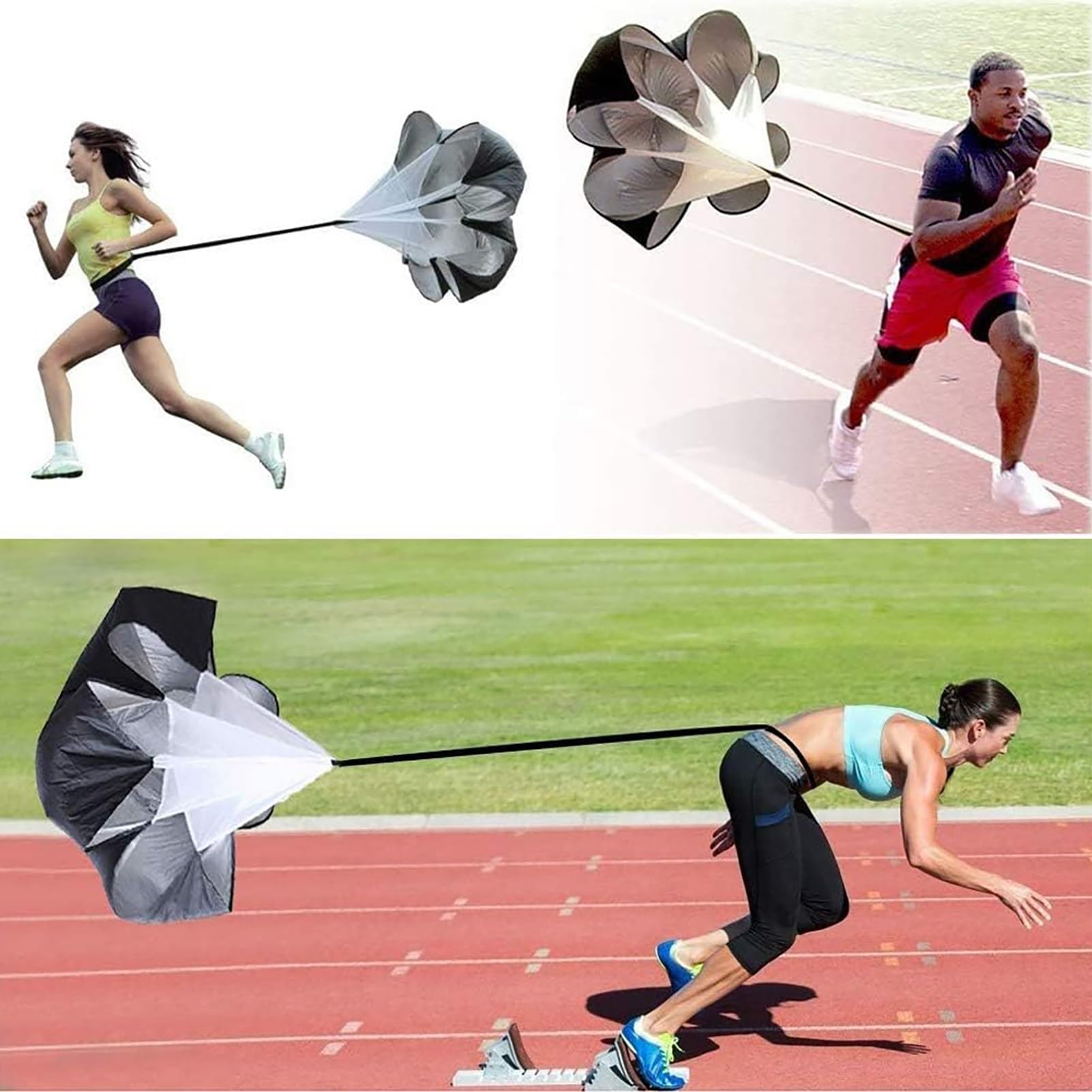 Running Speed Training Parachute - Sports Strength Resistance Parachute for Sprinting, Football, Agility Drills & Fitness Training - Gym Equipment for Athletes