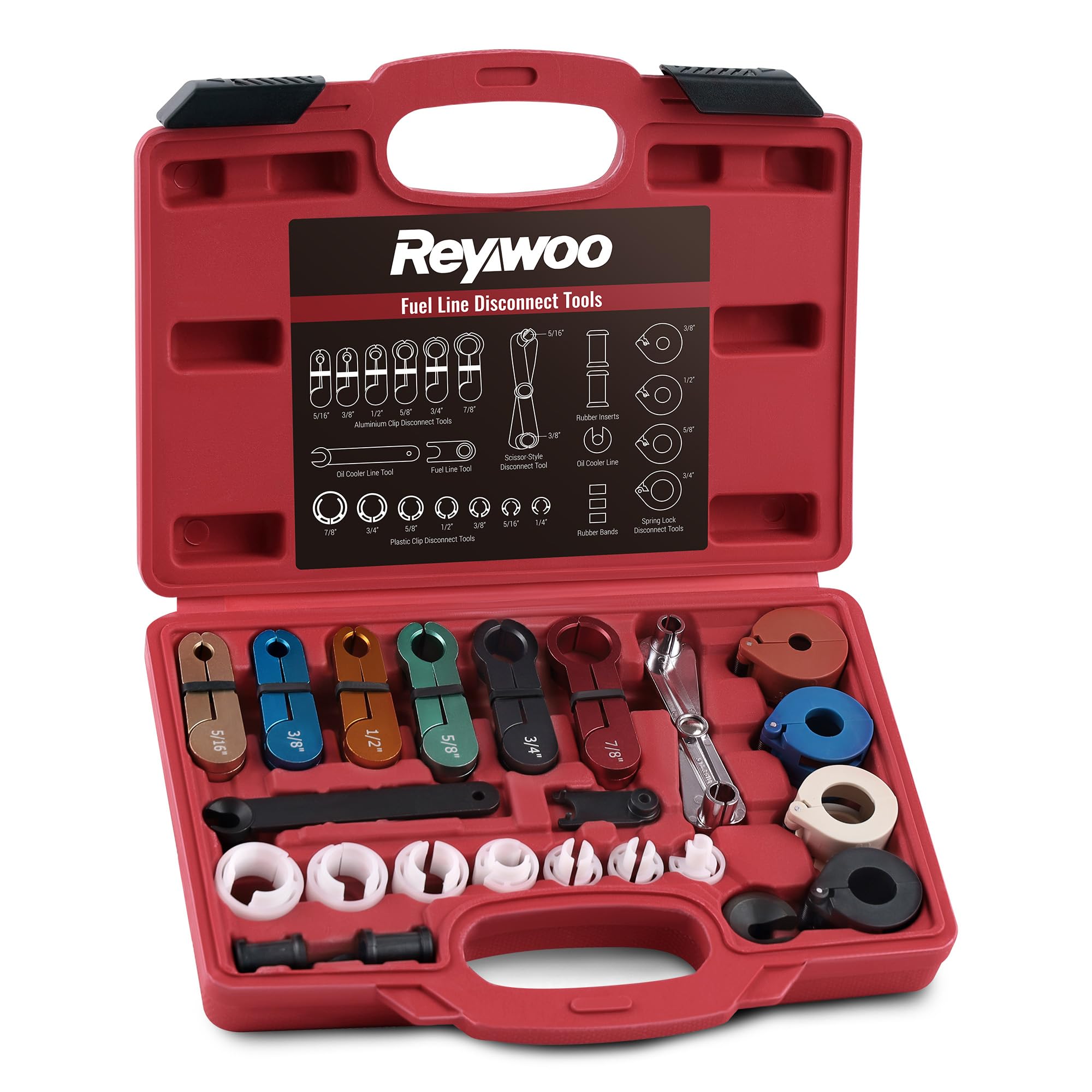 25-Piece Fuel Line Disconnect Tool Set - Professional Quick Release Tool Kit for A/C, Fuel & Transmission Systems - Compatible with Ford, Chevy, GM, Mazda - Perfect for Auto Repair Shops & DIY Mechanics