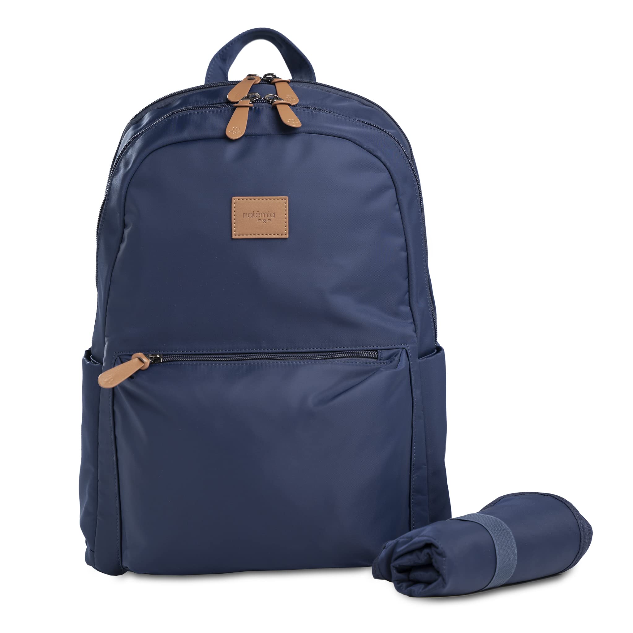 Natemia Waterproof Diaper Backpack - Large Baby Bag with Multiple Pockets, Stroller Straps & Portable Changing Pad - Perfect for Travel, Daycare & On-the-Go Parents