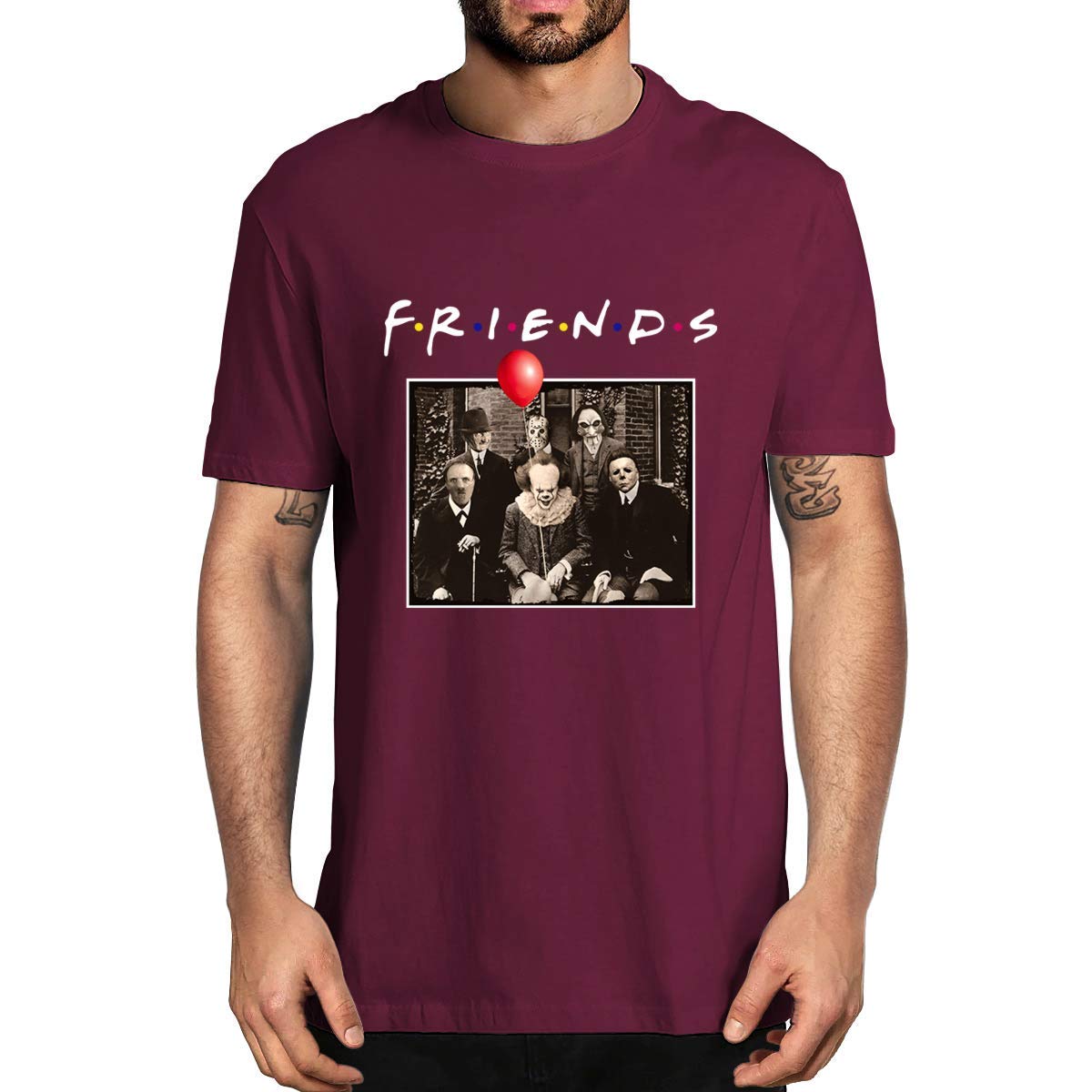 Friends Horror Halloween T-Shirt - Michael Myers & Jason Horror Movie Scary Tee for Women & Men | Halloween Party, Cosplay, Horror Movie Night Gift