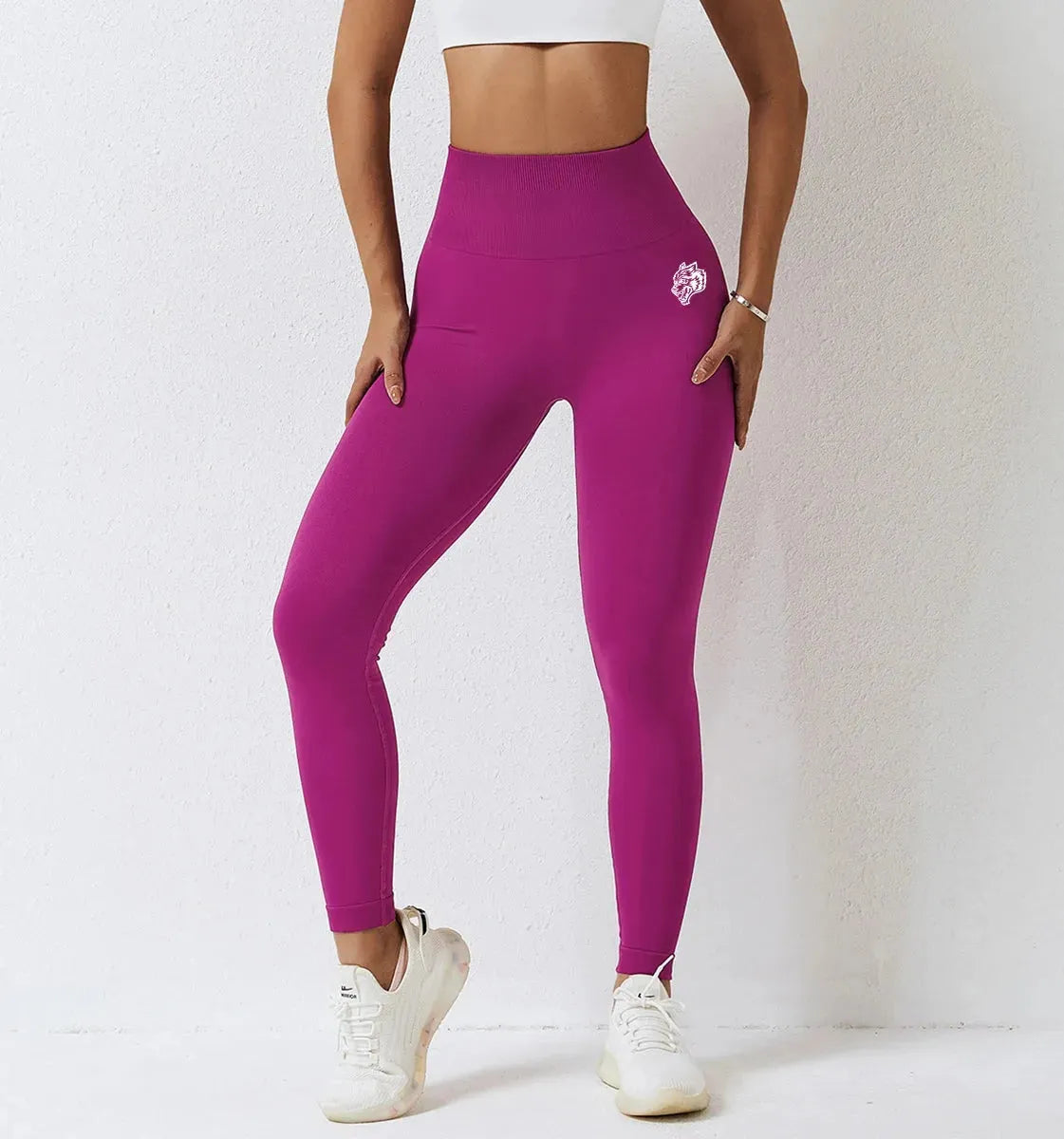 Darc Women's Seamless Gym Leggings - High Waist Elastic Workout Tights for Women, Breathable Summer Yoga Pants with Wolf Print Design - Perfect for Fitness, Running & Lounge Wear
