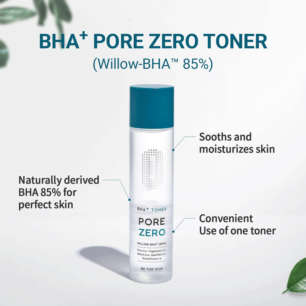 Be the Skin BHA+ Pore Zero Toner 150ml - Korean Exfoliating Facial Toner for Oily & Acne-Prone Skin | Minimizes Pores & Controls Shine | Perfect for Daily Skincare Routine & Post-Cleansing Treatment