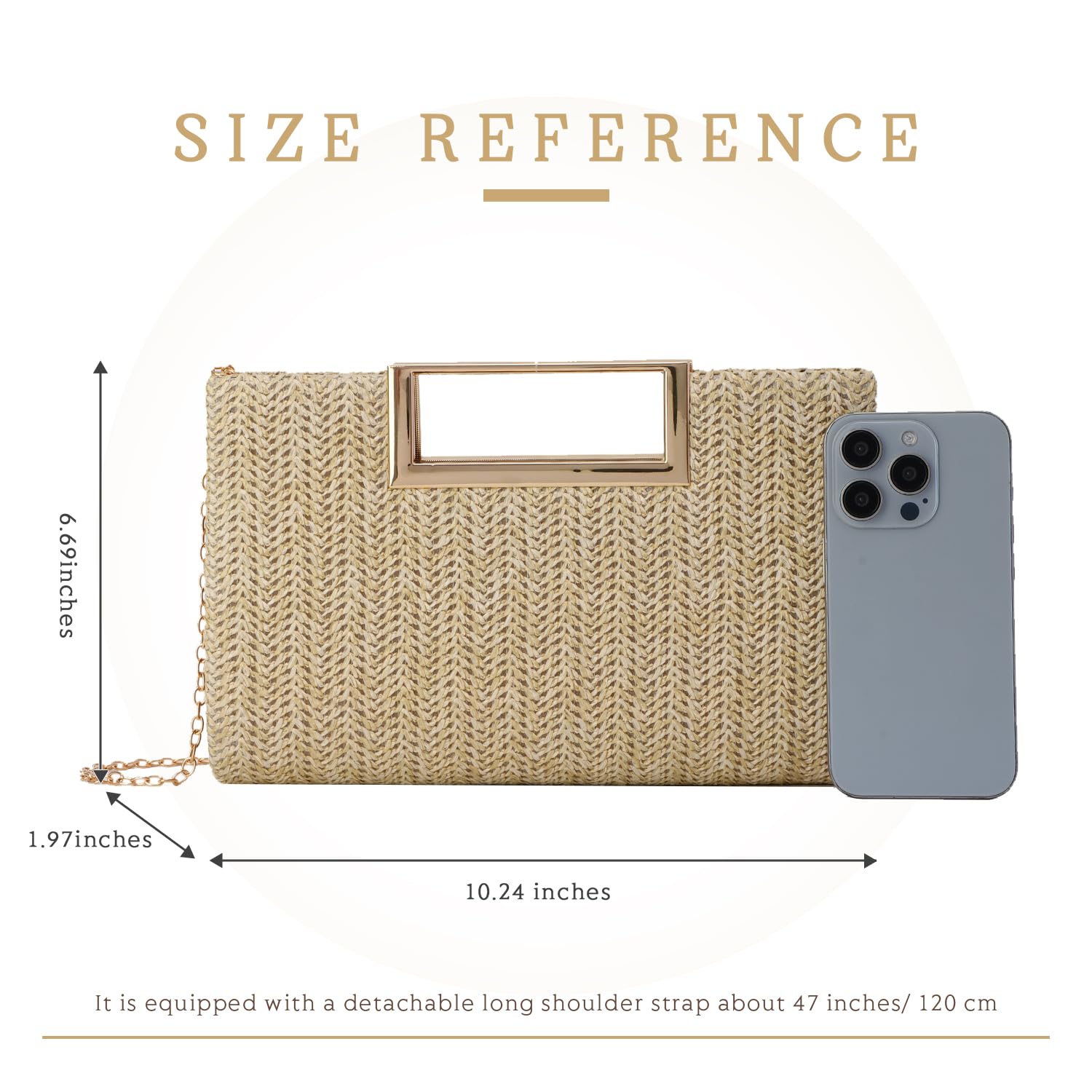 Stylish Women's Straw Clutch Bag - Woven Raffia Top Handle & Crossbody Purse for Summer Beach, Evening Parties & Vacation Accessories | Perfect for Weddings, Brunches & Tropical Getaways