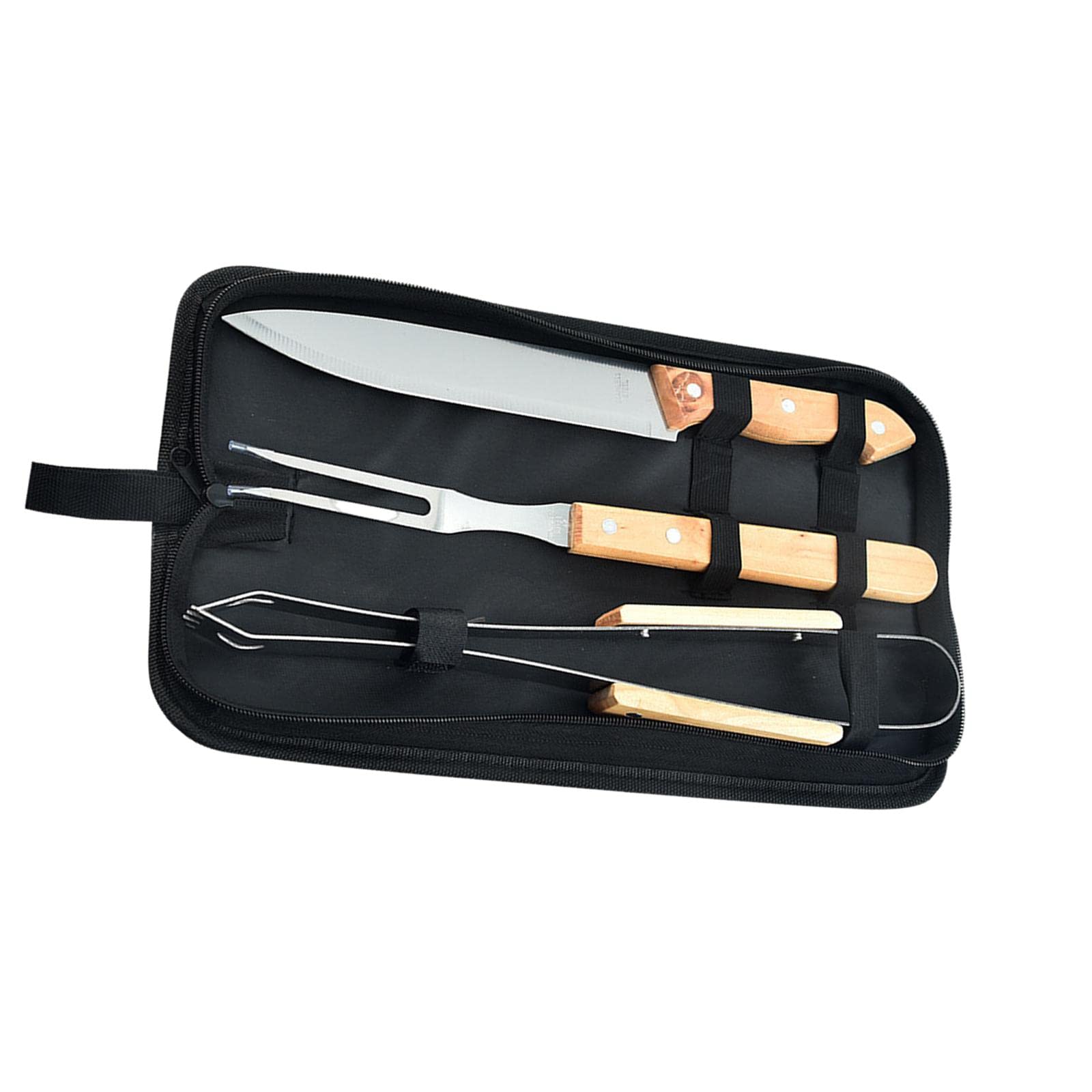 Stainless Steel BBQ Grill Tools Set - 3-Piece for Outdoor Camping & Picnics