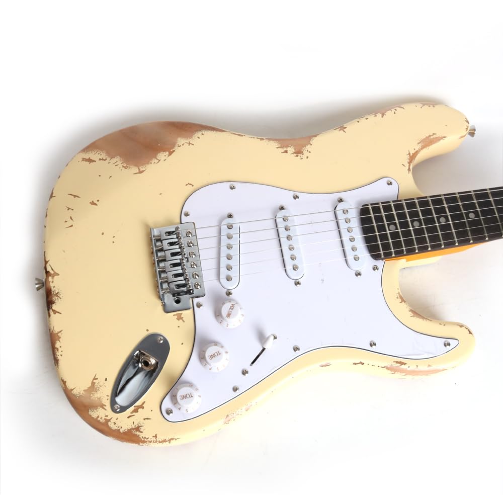Vintage Aged Heavy Relic Solid Body Electric Guitar with Phoenix Body, Rosewood Fretboard & Maple Neck - Perfect for Rock, Blues & Stage Performances