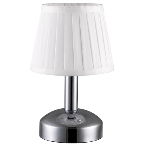 Silver + White Fabric Lampshde