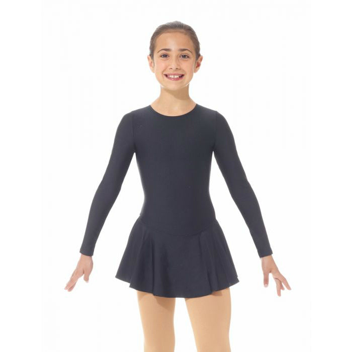 Mondor Black Figure Skating Dress for Women - Competition & Practice Performance Outfit - Perfect for Ice Shows, Training, and Dance Performances