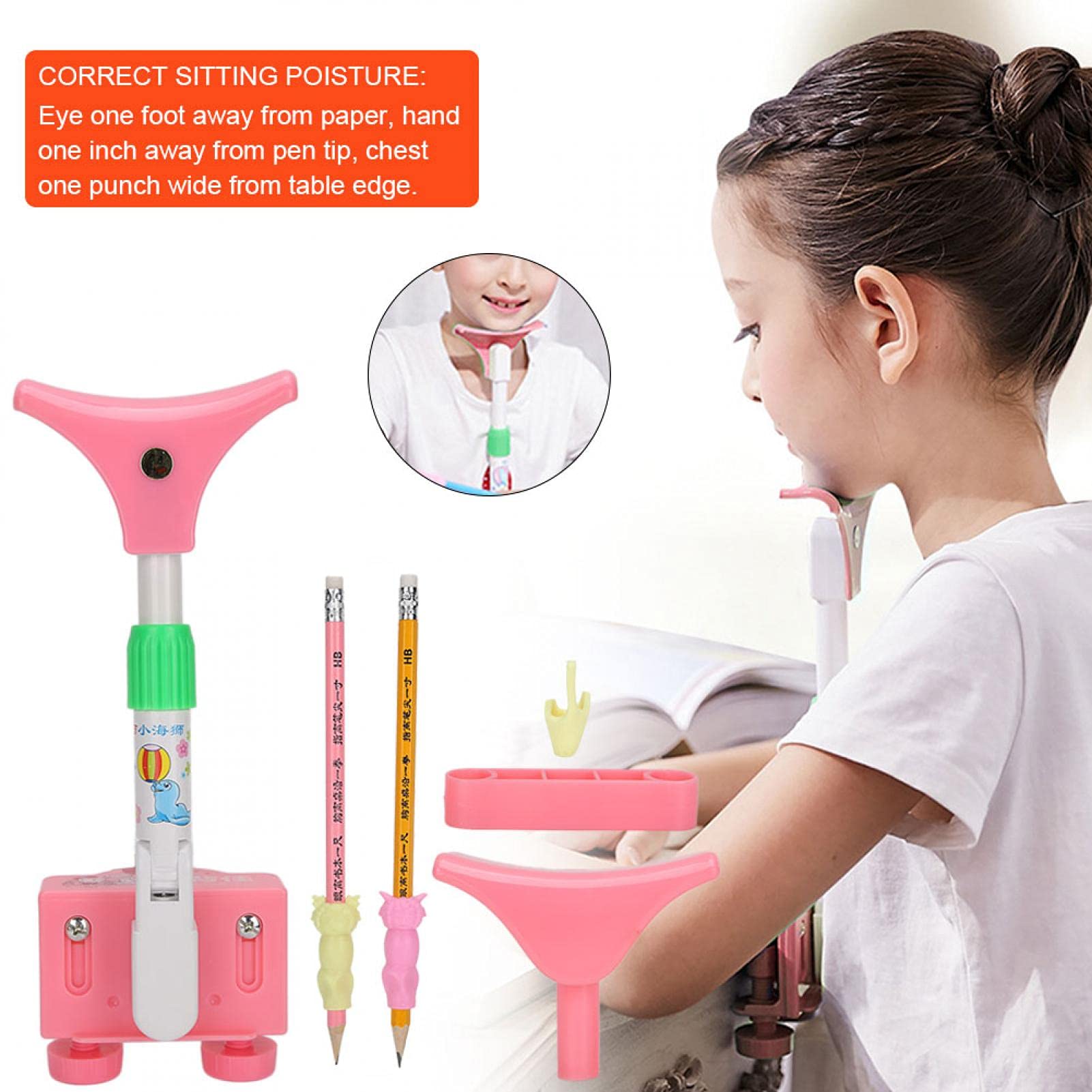 Anti-Myopia Posture Corrector for Kids - Adjustable Sitting Support Brace, Writing & Reading Orthotic Instrument - Ideal for Study Desk, Computer Work & Office Use to Improve Posture & Reduce Eye Strain