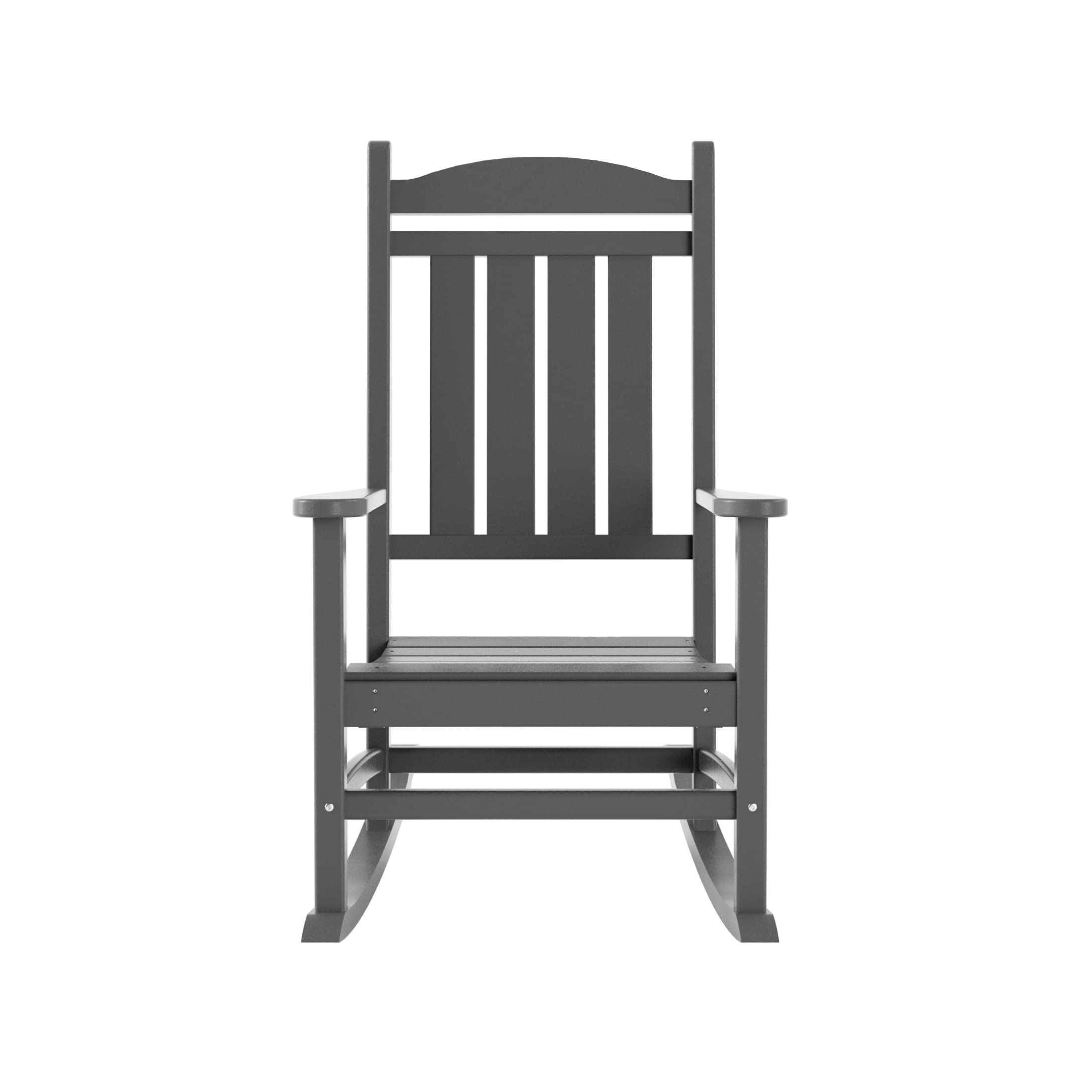 **WO HDPE Outdoor Rocking Chair Set - 3-Piece Traditional Patio Furniture for Garden, Porch & Backyard (Grey) - Relaxing Rocking Chairs for Comfortable Lounging**