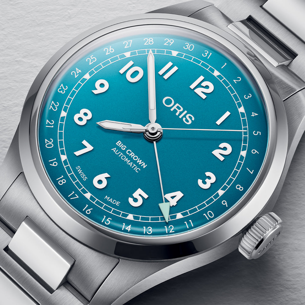 Big Crown Pointer Date 40mm Blue Dial Stainless Steel Bracelet Watch - Perfect for Business, Casual & Outdoor Activities