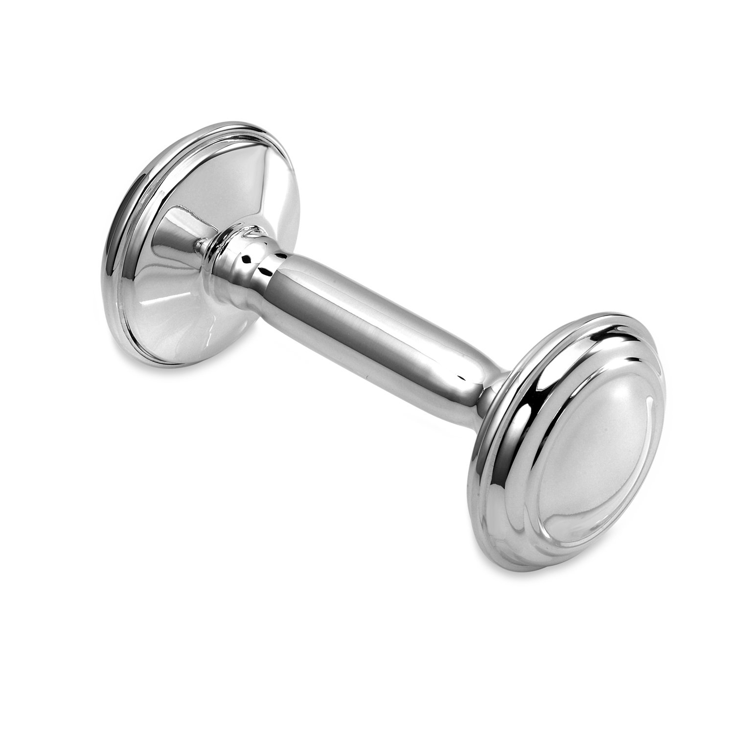 UNICORNJ Sterling Silver Baby Rattle Barbell - Engravable with Name or Initials | Handcrafted in Italy | Perfect Baby Shower Gift with Elegant Gift Box | Ideal for Newborn Keepsakes & First Birthday Presents