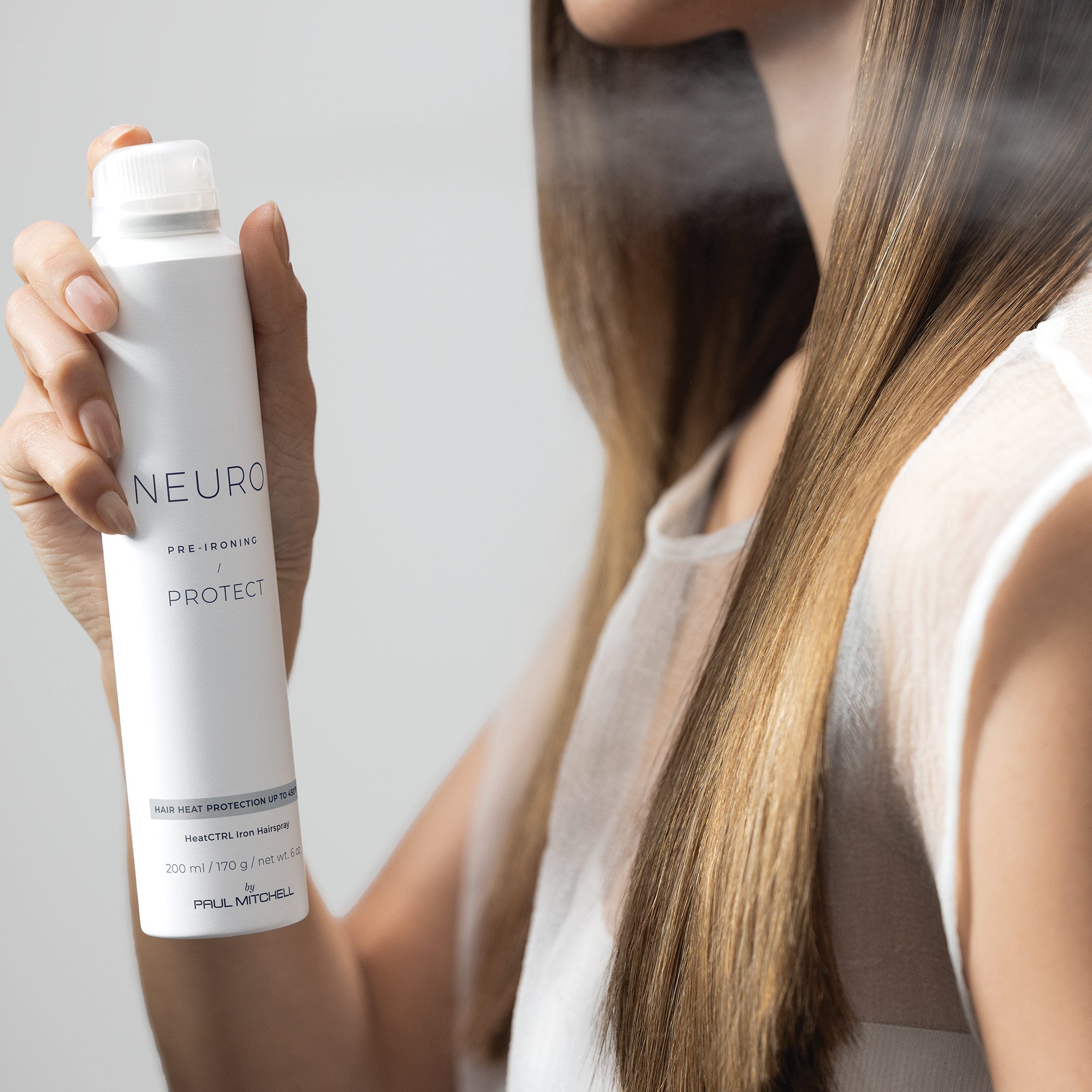 Neuro Protect HeatCTRL Iron Hairspray - Thermal Protection & Shine for Styled Hair - Perfect for Blowouts, Curling & Straightening
