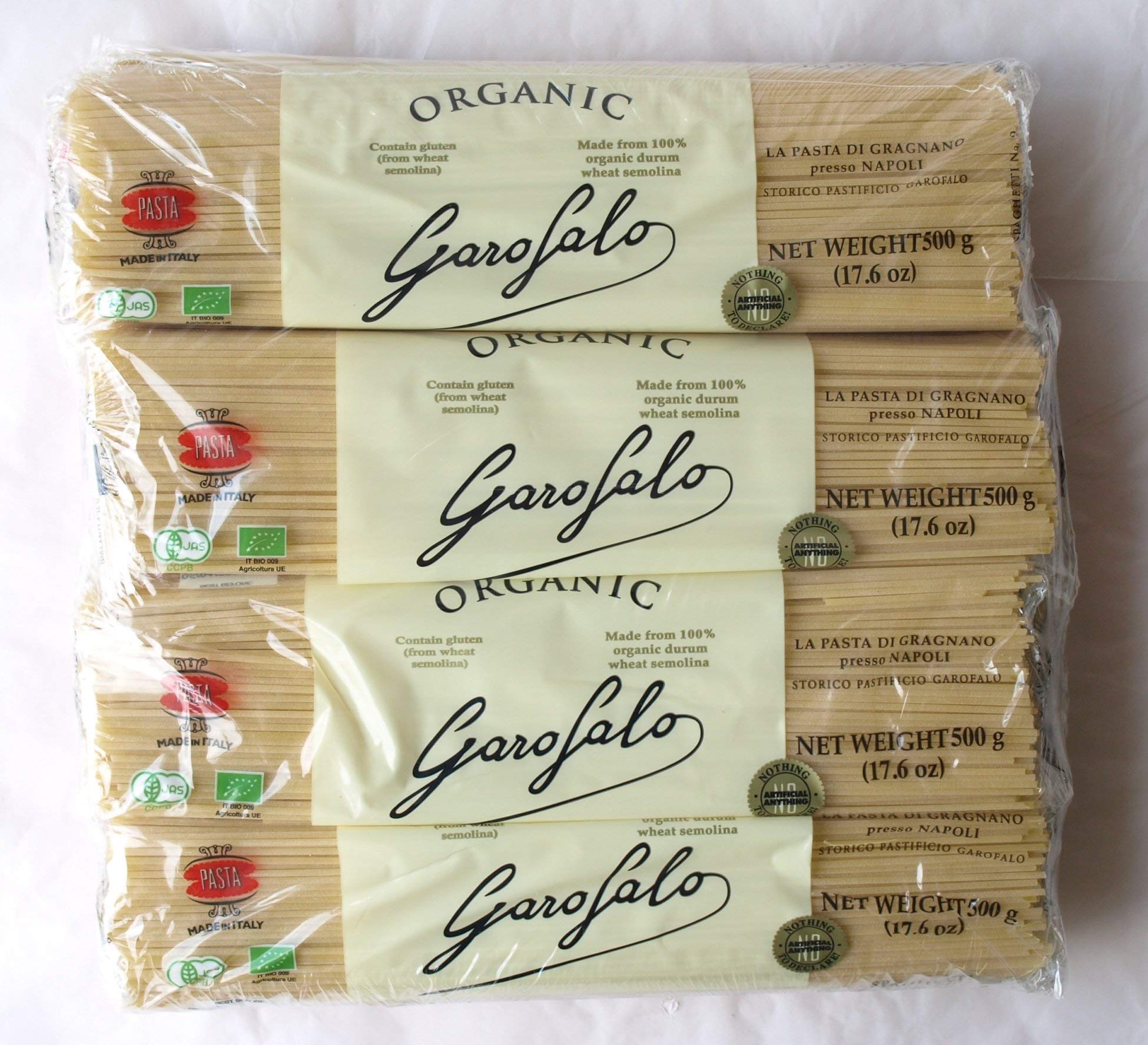 Organic Garofalo Spaghetti Pasta (500g x 8 Bags) - Premium Italian Pasta Set of 4 | Perfect for Family Dinners, Italian Cuisine & Healthy Meal Prep