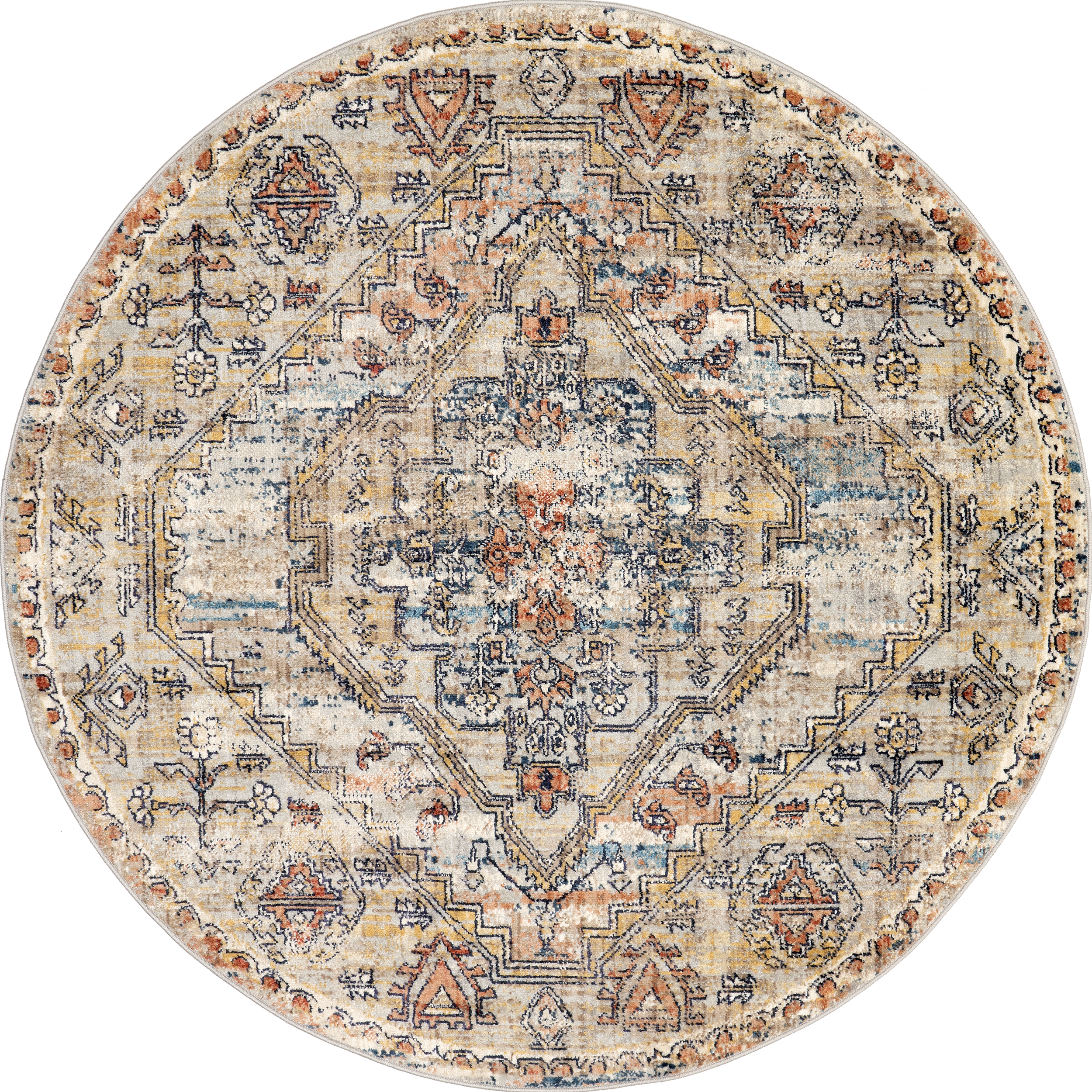 Cardinal Cartouche Beige Area Rug - Soft & Durable for Living Room, Bedroom, or Office Decor