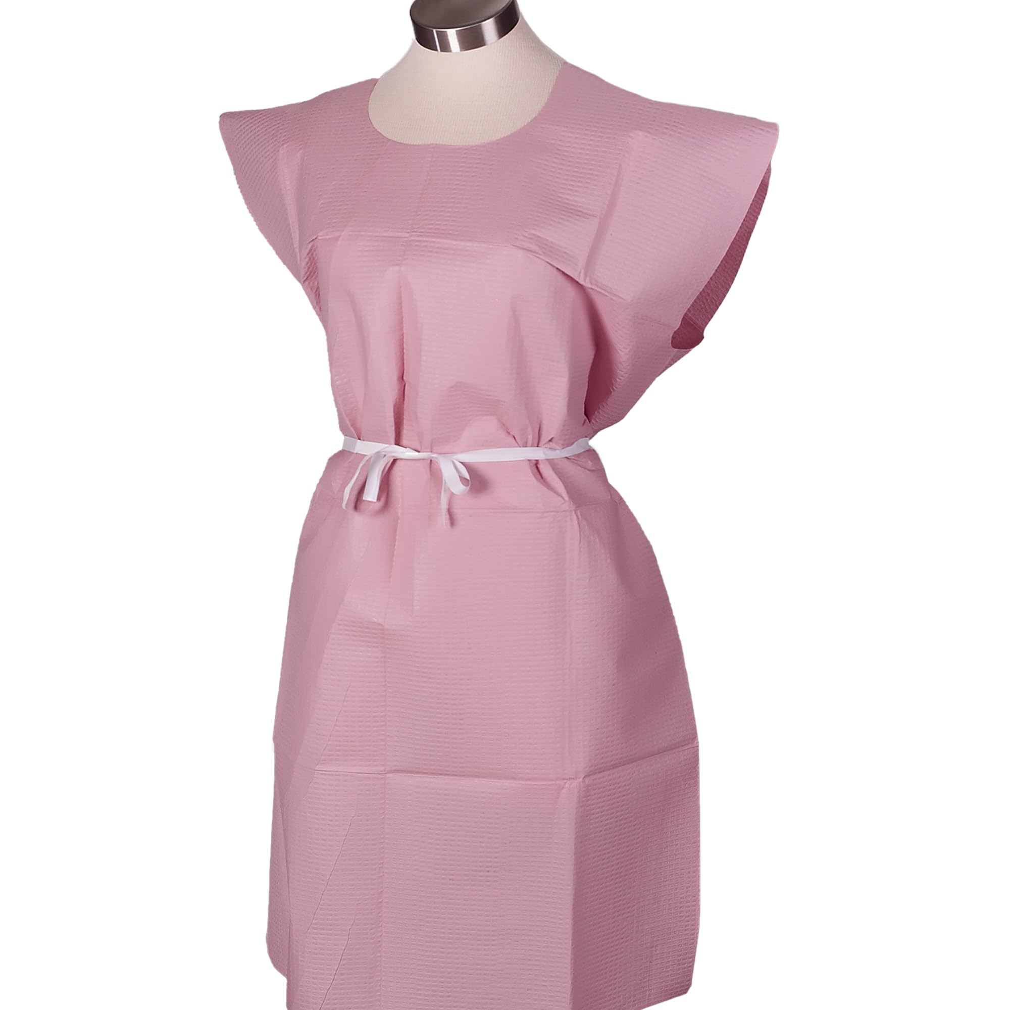 **Avalon Premium Disposable Medical Gowns - Mauve (Pack of 50) | Open-Back, Waist-Tie, Short-Sleeve Design | 30” x 42” Standard Size | Latex-Free Exam Gowns for Hospitals, Clinics & Nursing Homes**