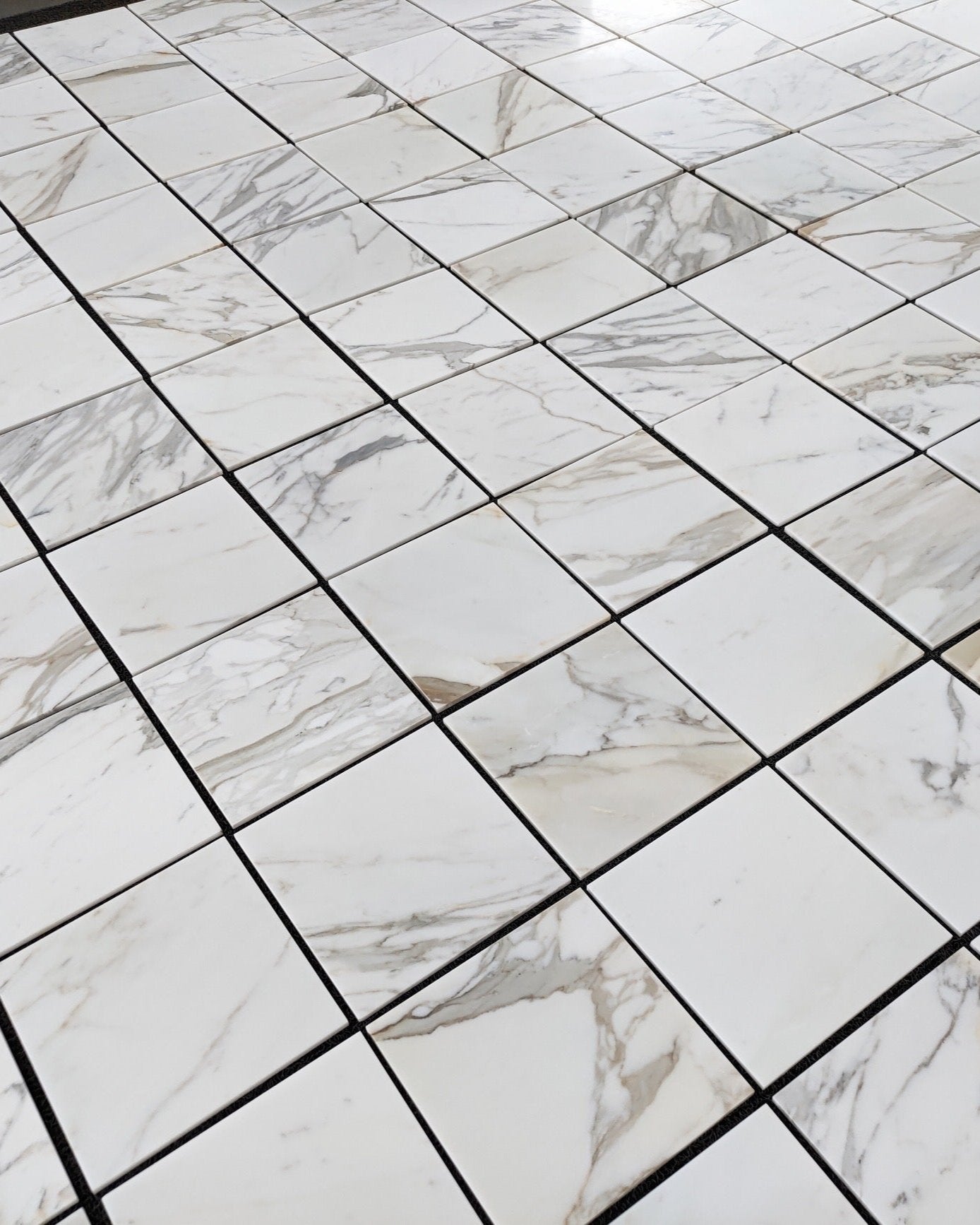 Premium Calacatta Gold Marble Tile 12x12 Inches - Polished or Honed Finish for Kitchen Backsplash, Bathroom Flooring & Luxury Home Decor