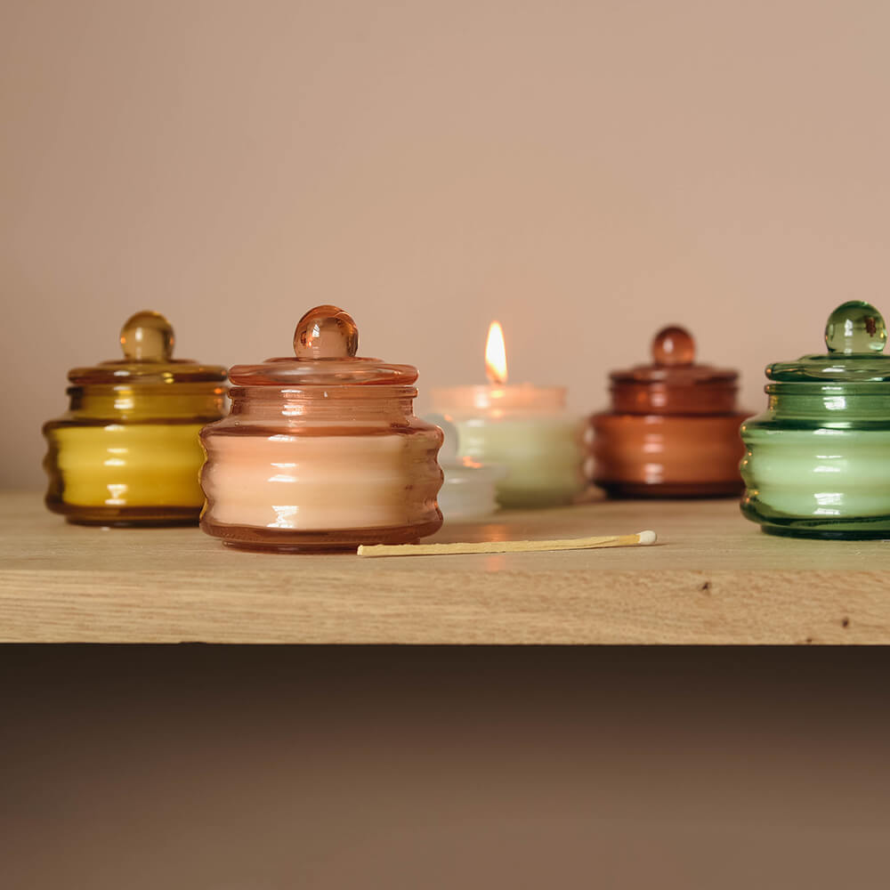 Premium Soy Wax Candle in Elegant Glass Jar with Lid - Perfect for Home Relaxation, Romantic Dinners & Spa Nights
