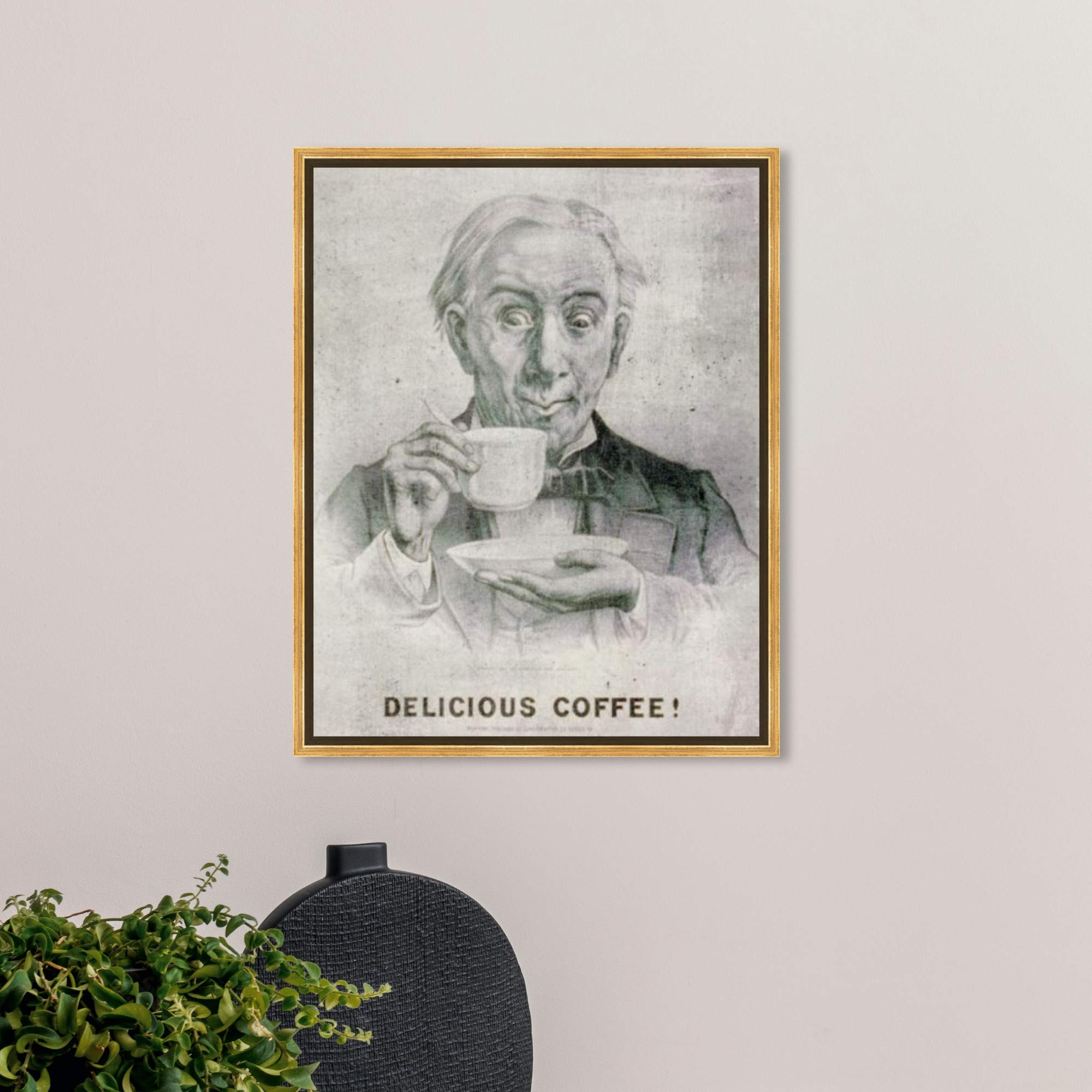 Premium Hatcher & Ethan Drinks & Spirits Framed Canvas Wall Art - 20x24 Inch Gray & White Home Decor - Perfect for Coffee Shops, Bars & Living Room Decoration