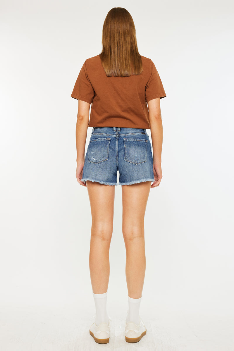 Krissy Ultra High Rise Mom Shorts - Women's Stretchy Denim Shorts for Summer | Comfortable & Trendy for Casual Wear, Beach, and Outings