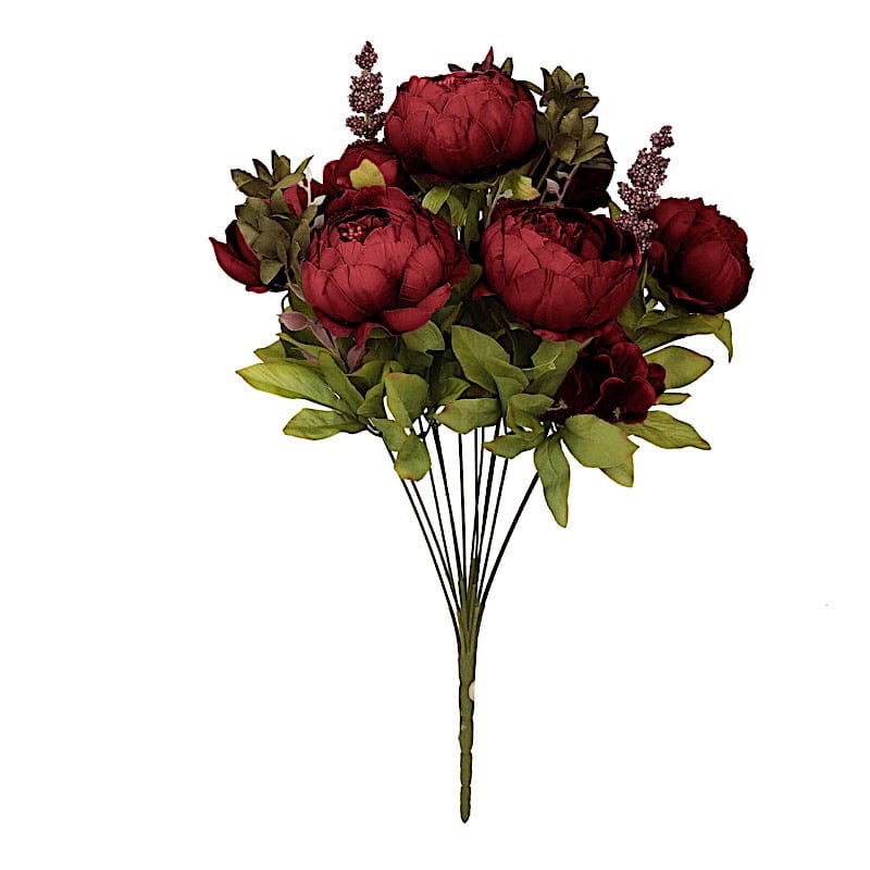 2 Pack 19 Stems Silk Peony Flowers Artificial Floral Arrangement - Perfect for Home Decor, Wedding Centerpieces & Office Tabletop Decoration