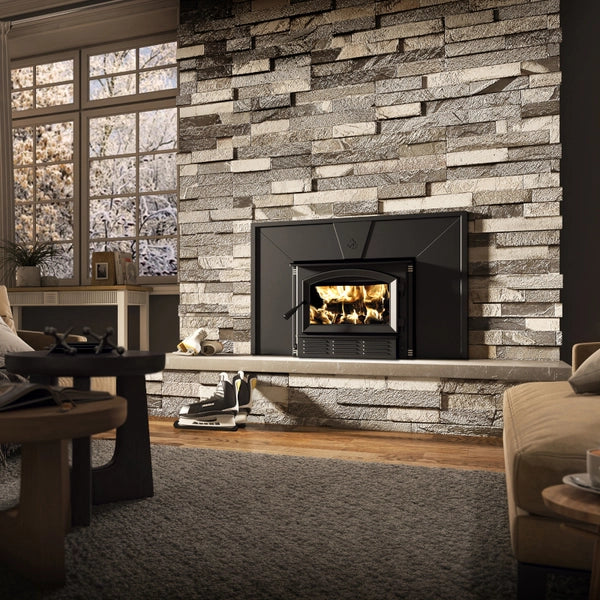 Enerzone Solution 1.7 I Wood Insert Bundle - High Efficiency Fireplace Insert for Home Heating | Perfect for Living Rooms, Cabins & Winter Warmth