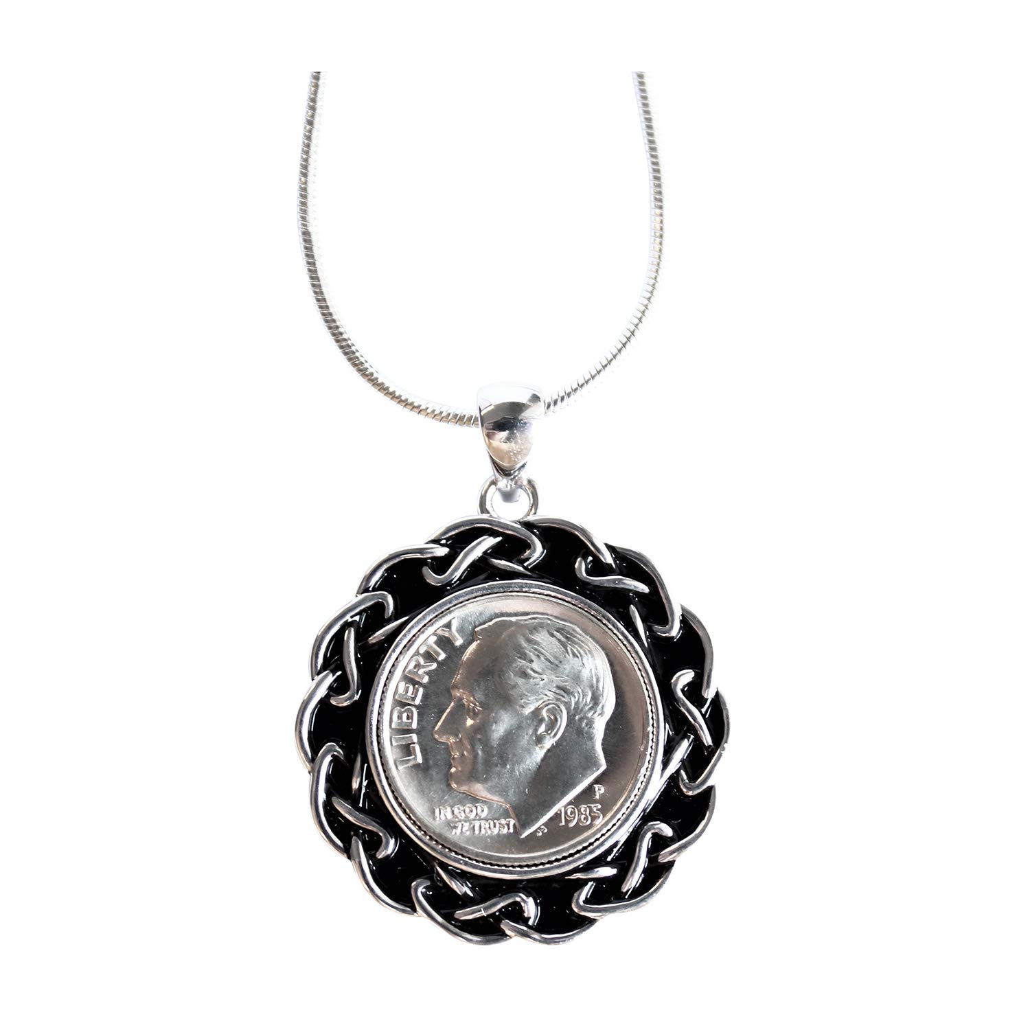 1985 Birth Year Pendant for Women - Rhodium Plated Elegant Necklace Jewelry - Perfect Birthday Gift, Anniversary Present & Special Occasion Keepsake