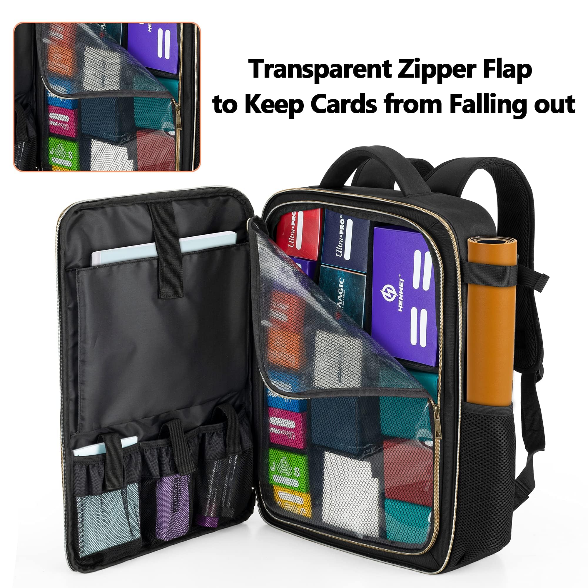 Trunab 3900-Card Game Storage Backpack - Holds Unsleeved/Sleeved Cards, Deck Boxes & Playmats - Patented Design for MTG, Cards Against Humanity & Board Games - Perfect for Game Nights & Conventions