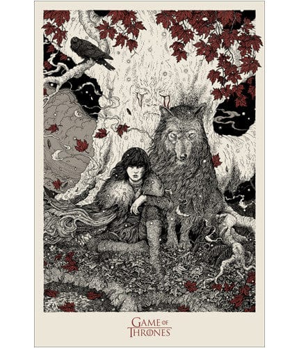 Bran Stark Richey Beckett Art Print Poster - Game of Thrones Wall Decor, Fantasy Collectible for Living Room, Bedroom & Office