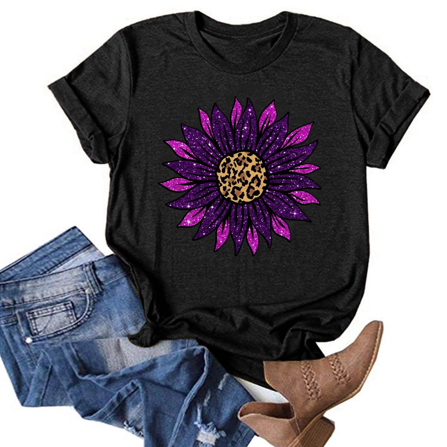 2022 Women's Summer Printed Graphic Tee - Casual Round Neck Short Sleeve T-Shirt | Trendy Tops for Women | Perfect for Beach, Vacation & Everyday Wear