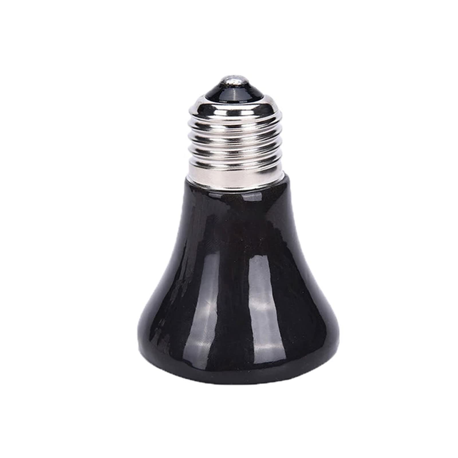 1Pcs Infrared Ceramic Heat Lamp - No Light Emitting Black Reptile Heat Emitter Bulb 25W/50W/75W/100W - Pet Heating for Aquariums, Terrariums, Chicken Coops, Lizards, Turtles, Snakes & Brooders - Ideal for Nighttime Heating & Reptile Habitat Temperature Control