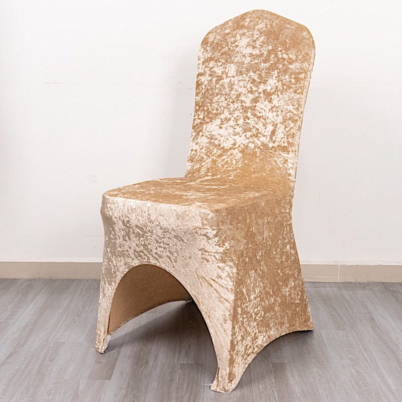 Luxury Crushed Velvet Stretch Spandex Banquet Chair Covers - Elegant & Durable for Weddings, Parties, and Events