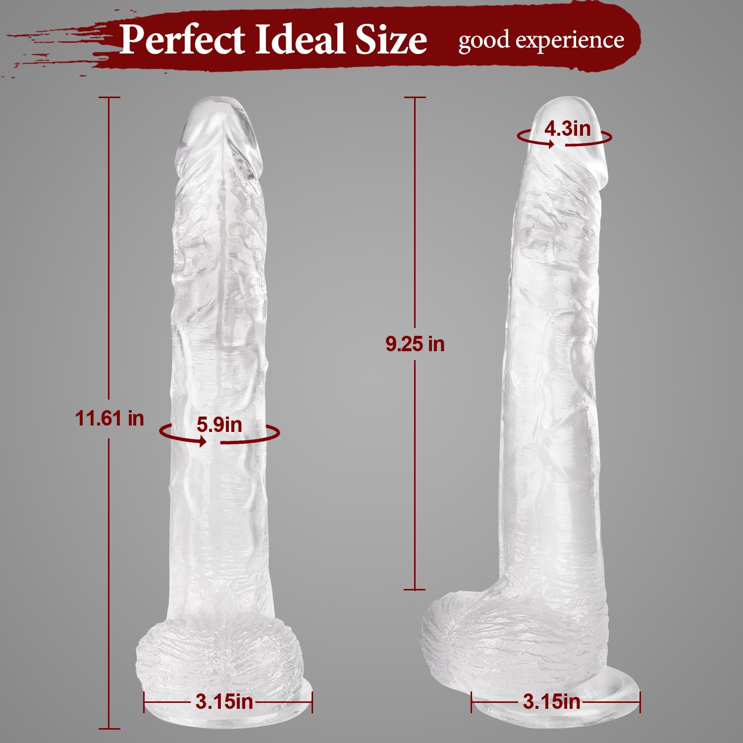 11.61 Inch Realistic Dildo with Strong Suction Cup - Lifelike Skin-Touching Feeling, Soft G-Spot Stimulator for Women & Men - Perfect for Solo Play & Couples Intimacy