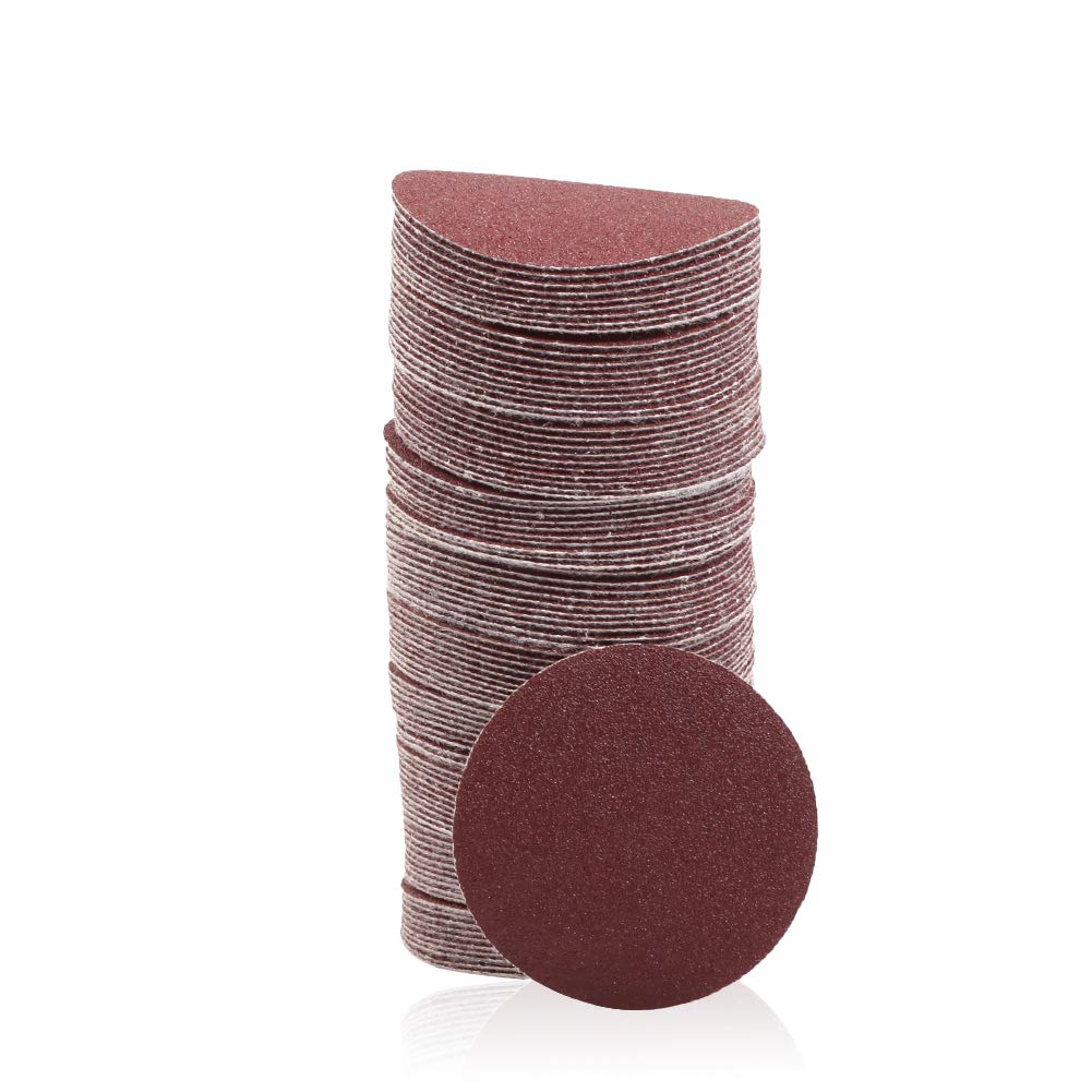 SPEEDWOX 100pc 2 Inch Hook and Loop Sanding Discs - 150 Grit Sandpaper for Sanders, Drills, Grinders & Rotary Tools - Woodworking, Auto Body Repair & Metal Polishing - Perfect for DIY Projects & Professional Use