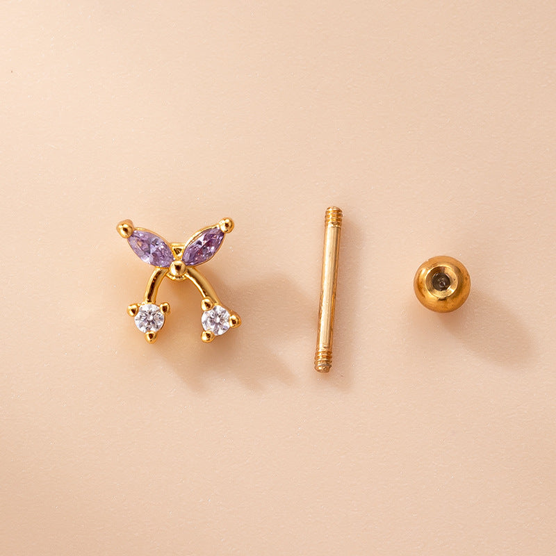 20G Tiny Butterfly Daith Stud Cartilage Piercing - 316L Surgical Steel Earring for Helix, Tragus, Conch | Perfect for Everyday Wear & Body Jewelry Gifts
