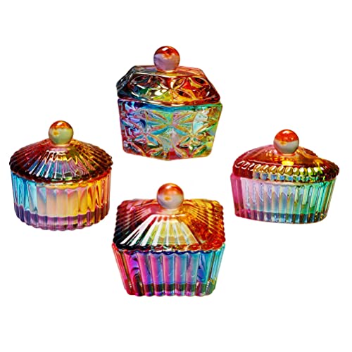 4Pcs Multi-Function Glass Dappen Dishes for Nail Art & Manicure - Decorative Monomer Dishes for Nail Techs, DIY Nail Design & Salon Use - Perfect for Acrylic Powder, Nail Glue & Nail Art Supplies Storage