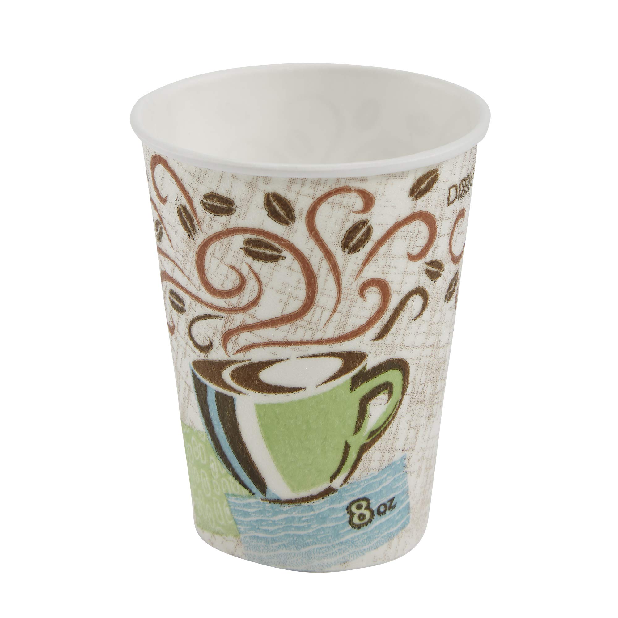 GP PRO Dixie PerfecTouch 8 oz Disposable Paper Coffee Cups - Coffee Haze Design, 1000 Count (50 Cups/Sleeve, 20 Sleeves/Case) - Perfect for Office, Cafes & Home Use