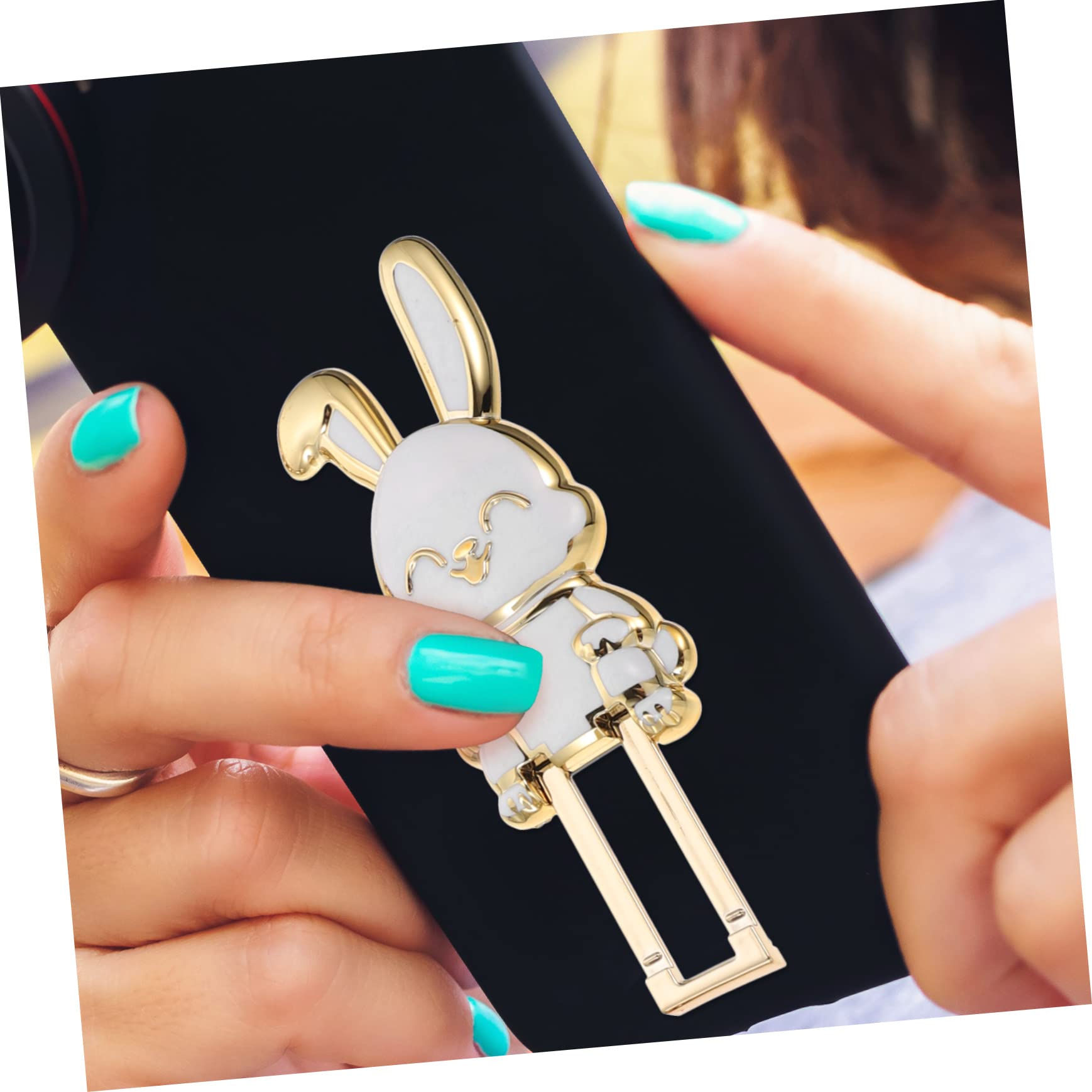 Veemoon 7pcs Foldable Cartoon Bunny Phone Stand Holder - Cute Rabbit Shape Phone Bracket for Desk, Bedside & Travel - Perfect for Watching Videos, Video Calls & Hands-Free Use