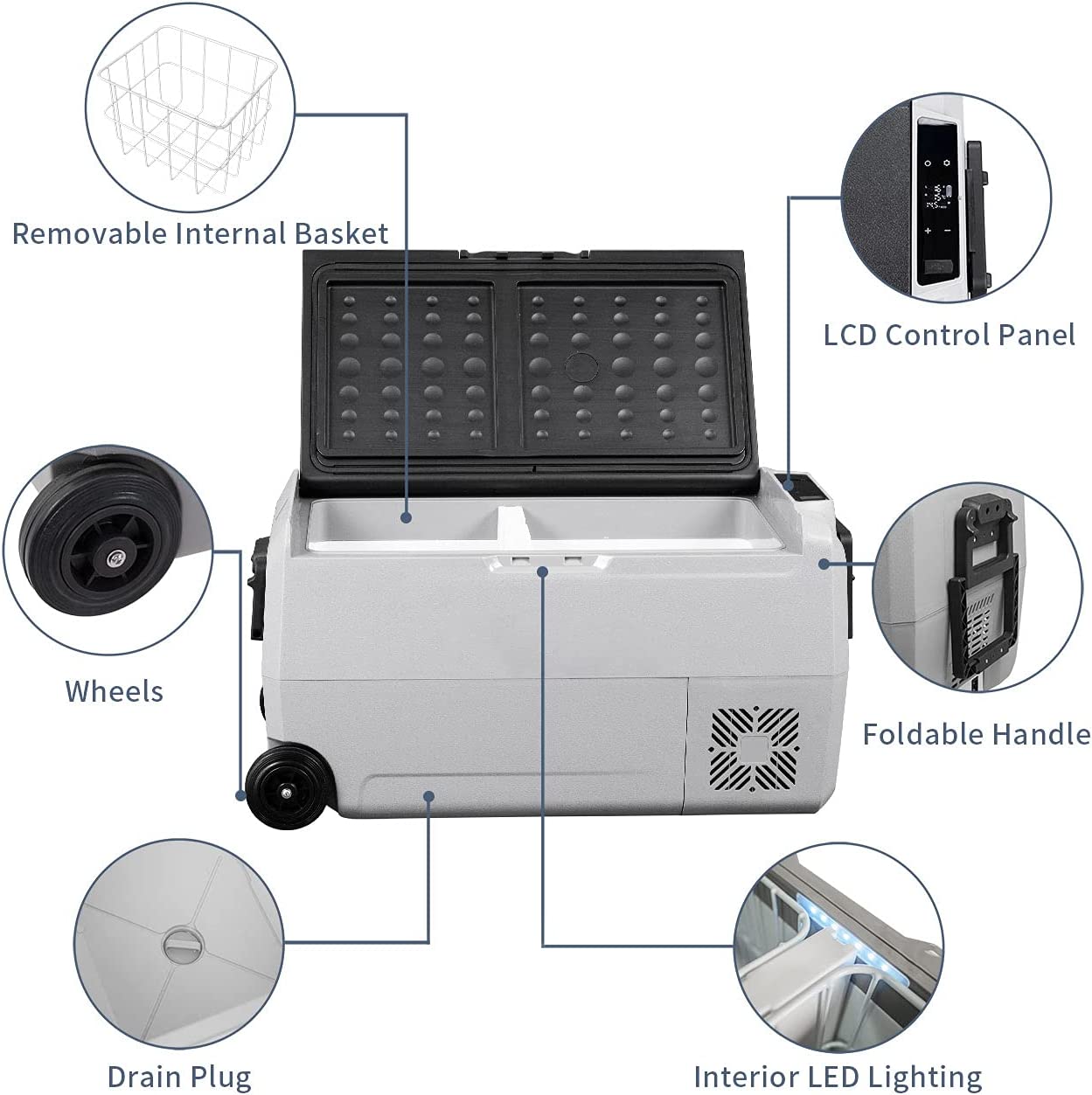 Alpicool T36 12V Portable Car Refrigerator Freezer - Compact Mini Fridge for Road Trips, Camping & Tailgating | Certified Refurbished