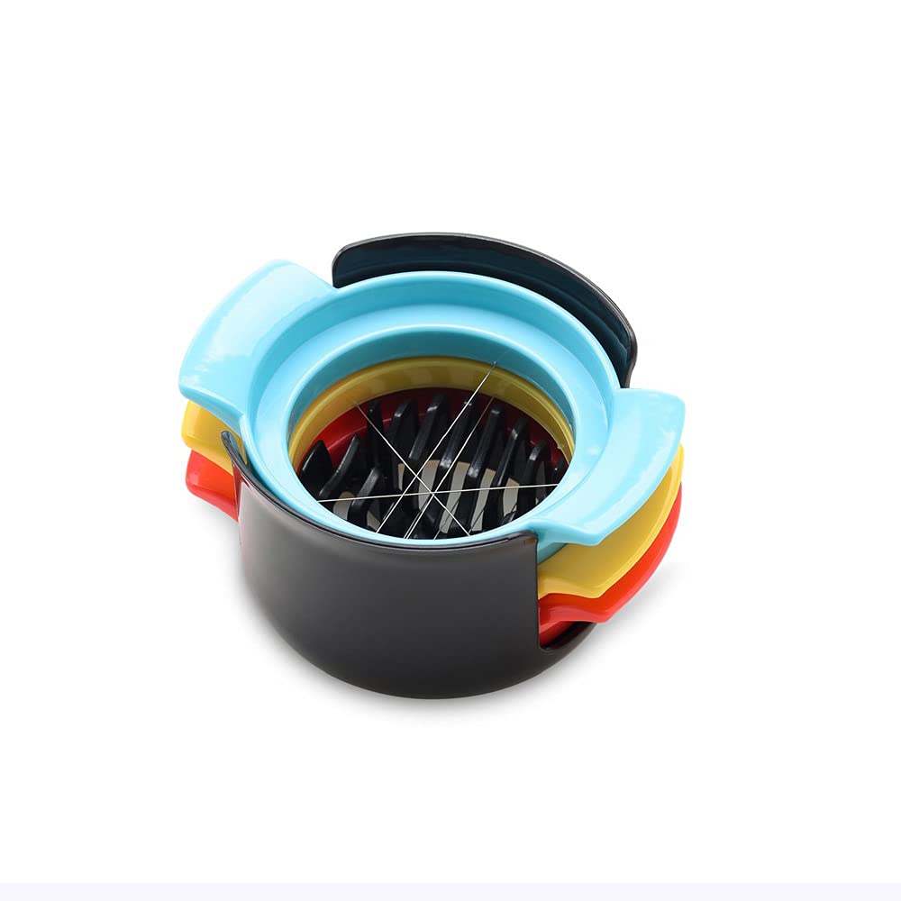 3-in-1 Multifunctional Egg Slicer & Cutter - Perfect for Hard Boiled Eggs, Fruits & Vegetables - Durable Kitchen Gadget for Salad Prep, Breakfast & Meal Preparation