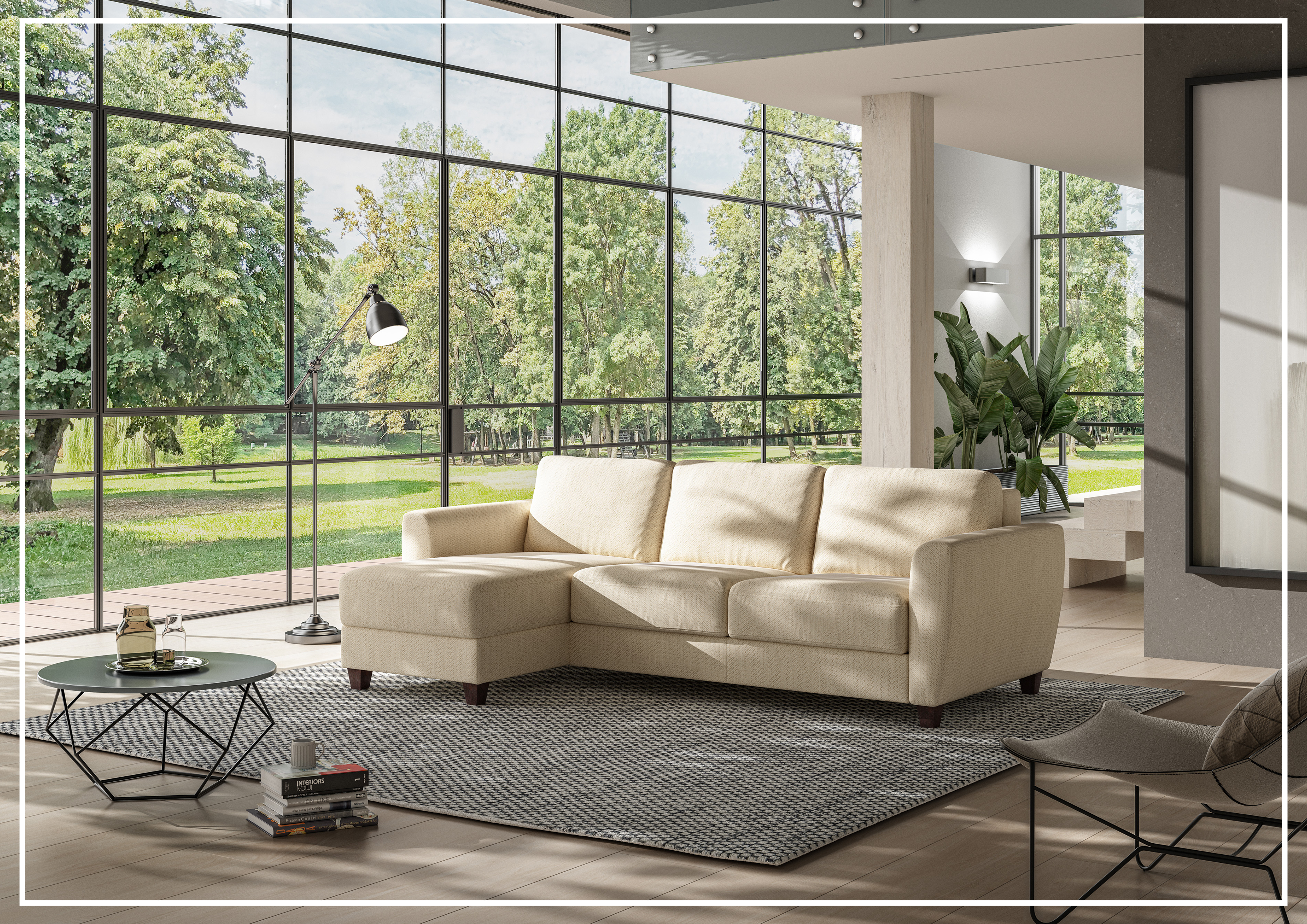 Luonto Harper L-Shaped Full XL Fabric Sectional Sleeper Sofa - Convertible Couch Bed with Storage for Small Spaces, Living Room, Guest Room & Apartment - Comfortable Modern Design for Relaxing & Overnight Guests