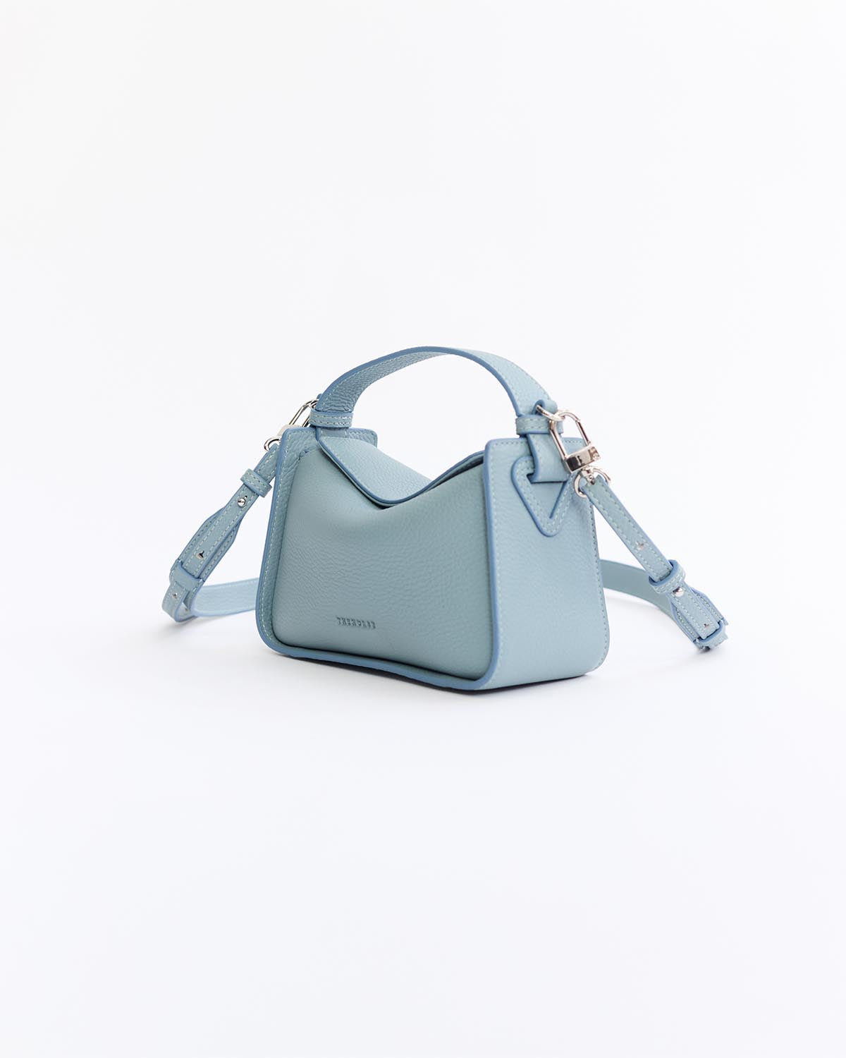 Mini Clementine Bag in Baby Blue Pebbled Leather - Stylish Crossbody Purse for Women, Perfect for Daily Use, Travel & Shopping